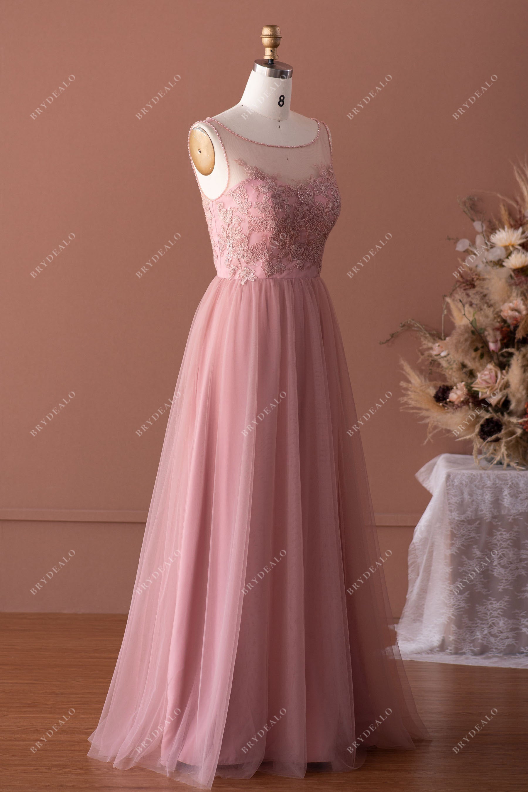 Sample Sale | Vintage Mauve Lace Tulle Bridesmaid Dress Sample Sale | Vintage Mauve Lace Tulle Bridesmaid Dress