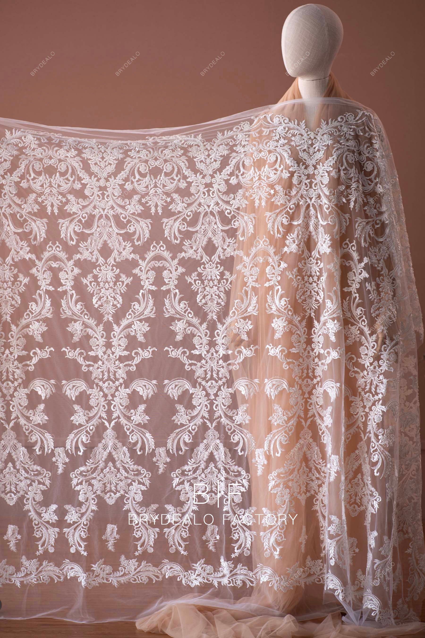 abstract beaded bridal lace