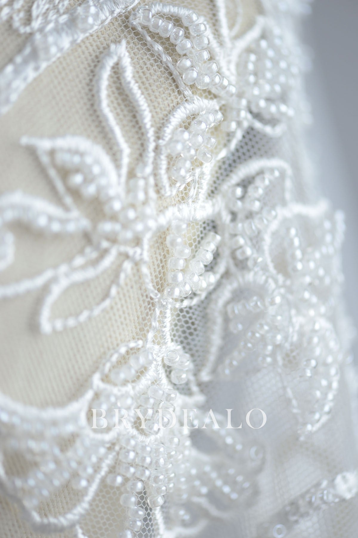 Abstract Beaded Double Border Bridal Lace