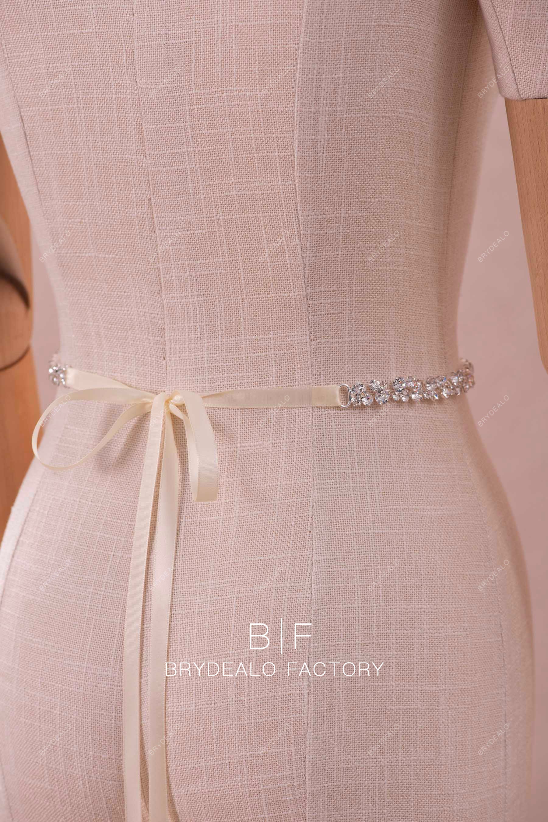 back sash closure rhinestone bridal belt
