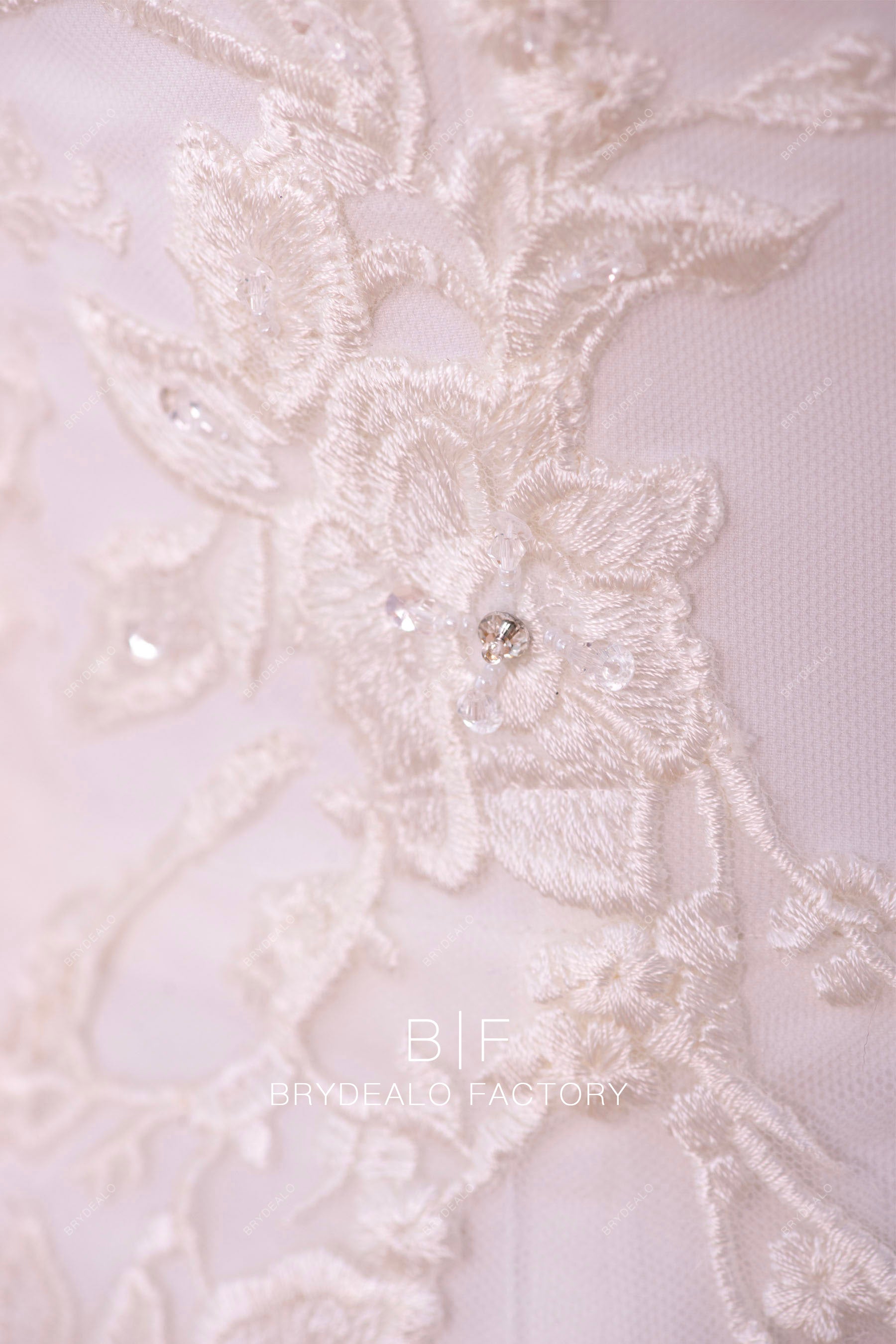 beaded bridal flower lace