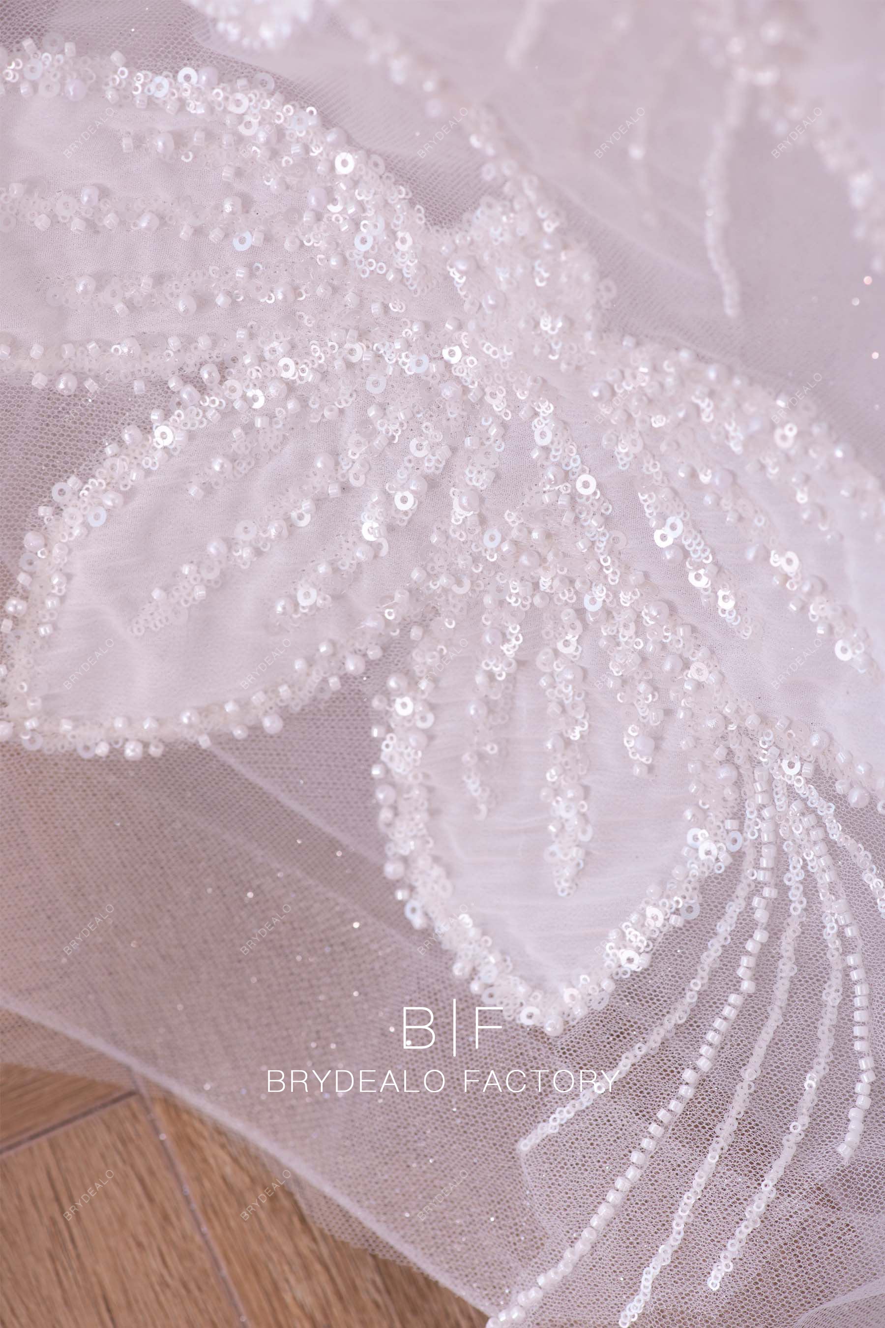 beaded chiffon bridal lace fabric