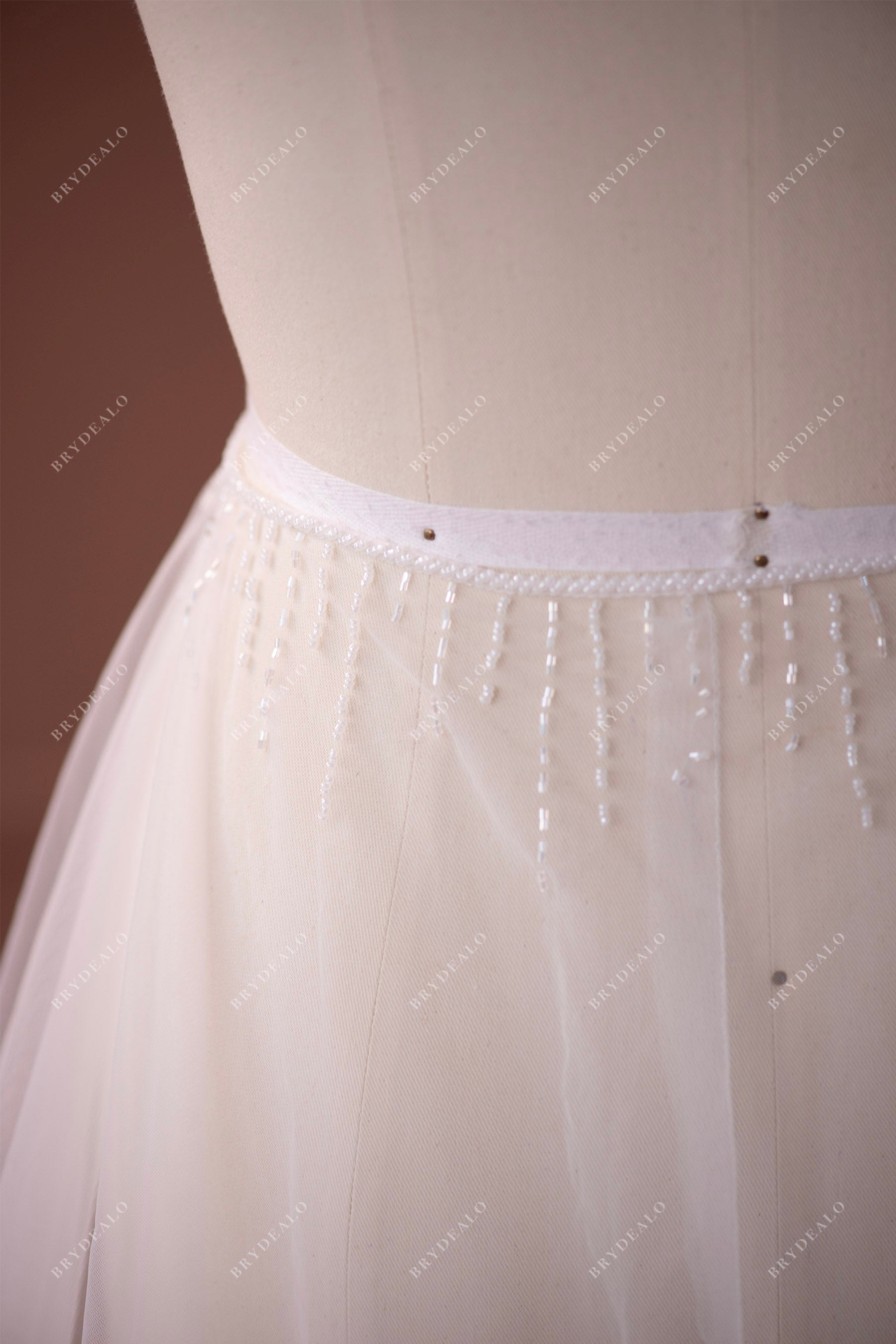 beaded detachable bridal overskirt