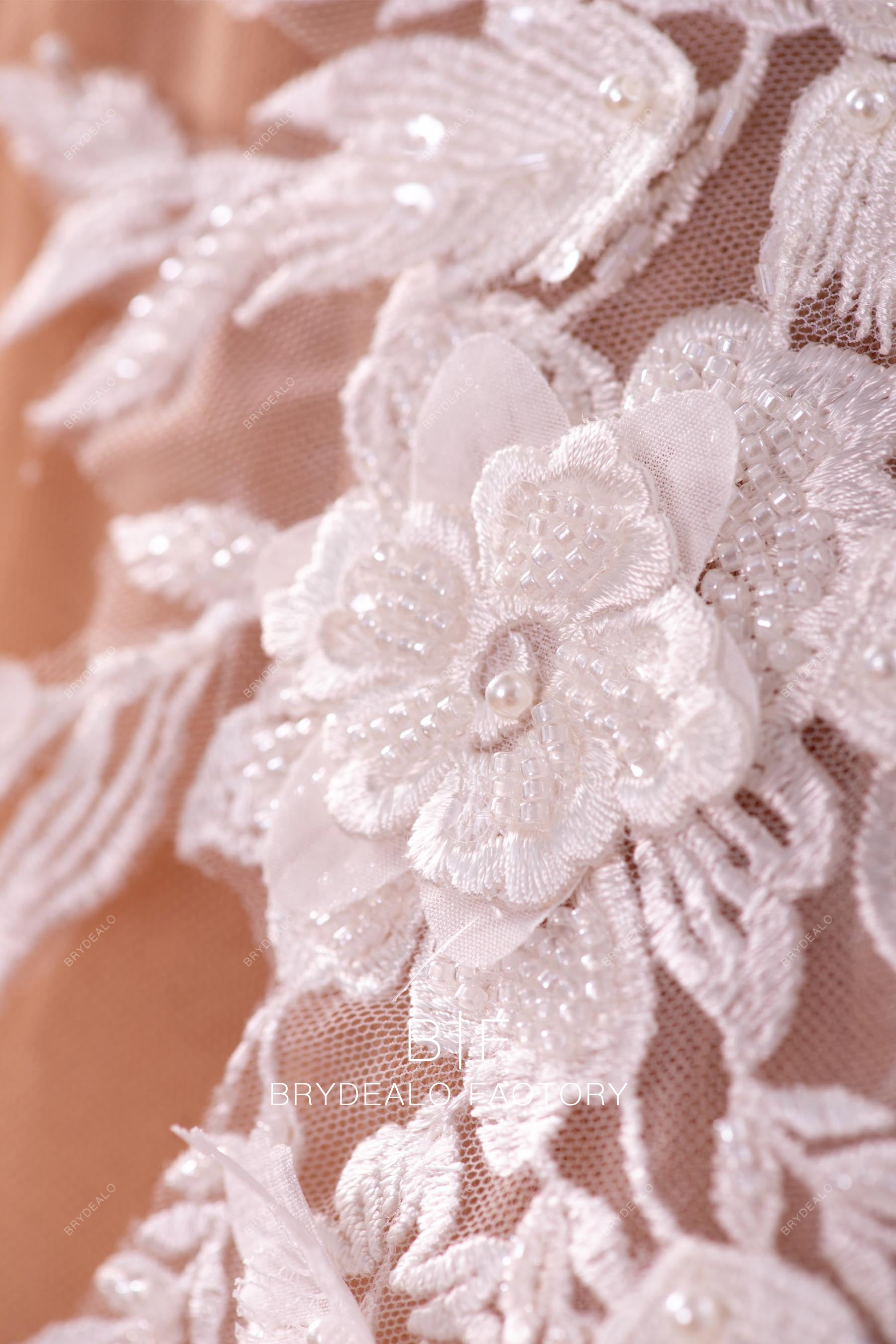 beaded flower lace appliques