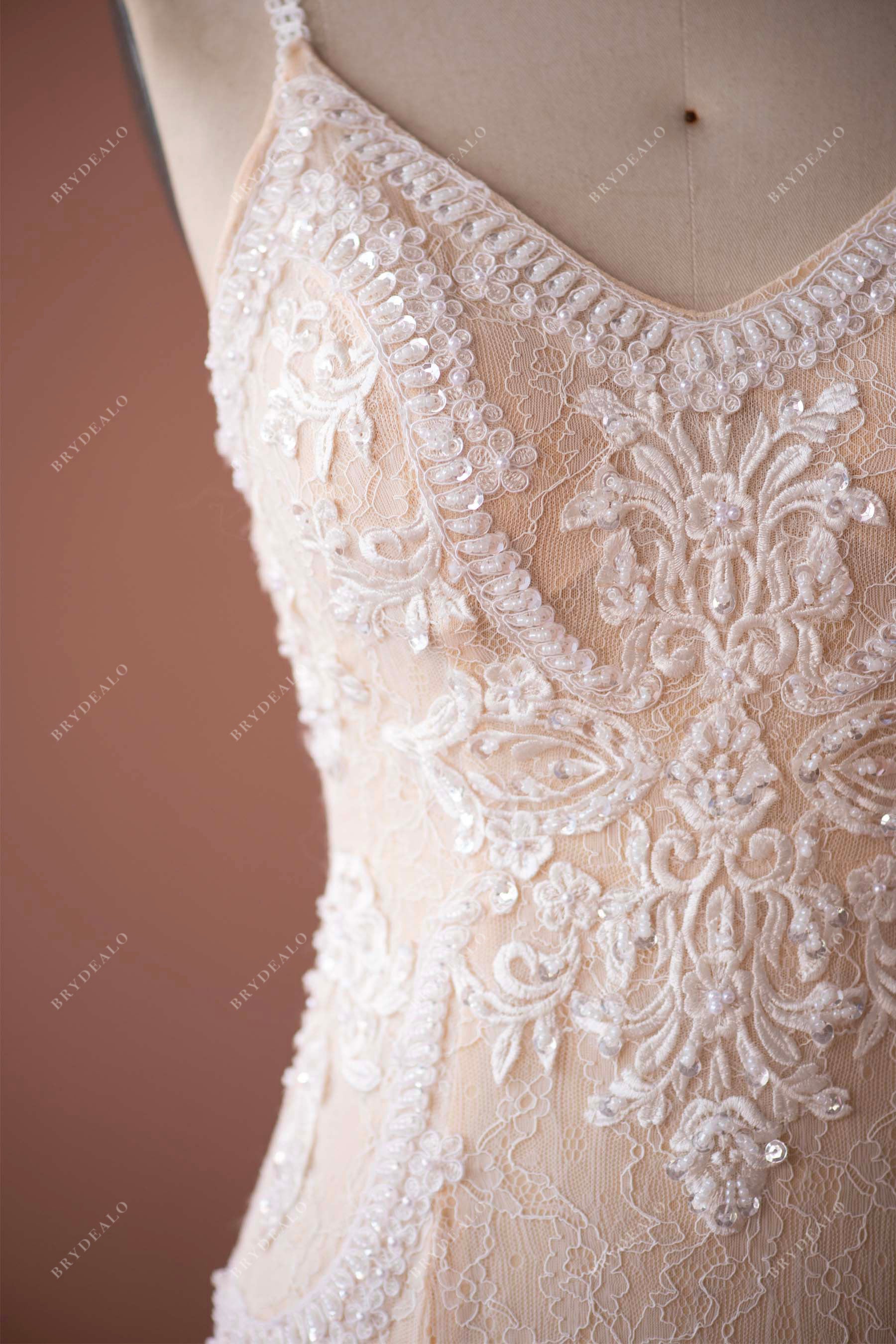 beaded lace wedding dress