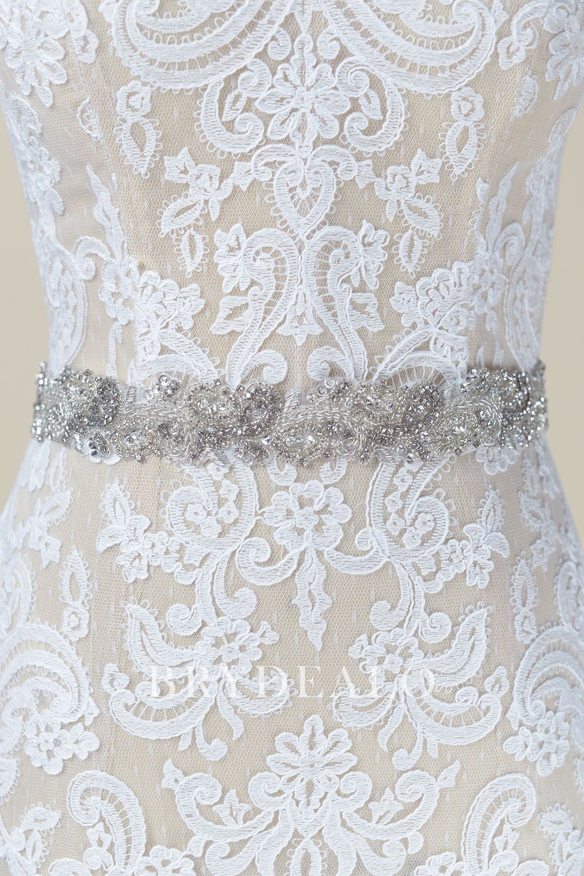 Beautiful Beading Rhinestones Wedding Sash