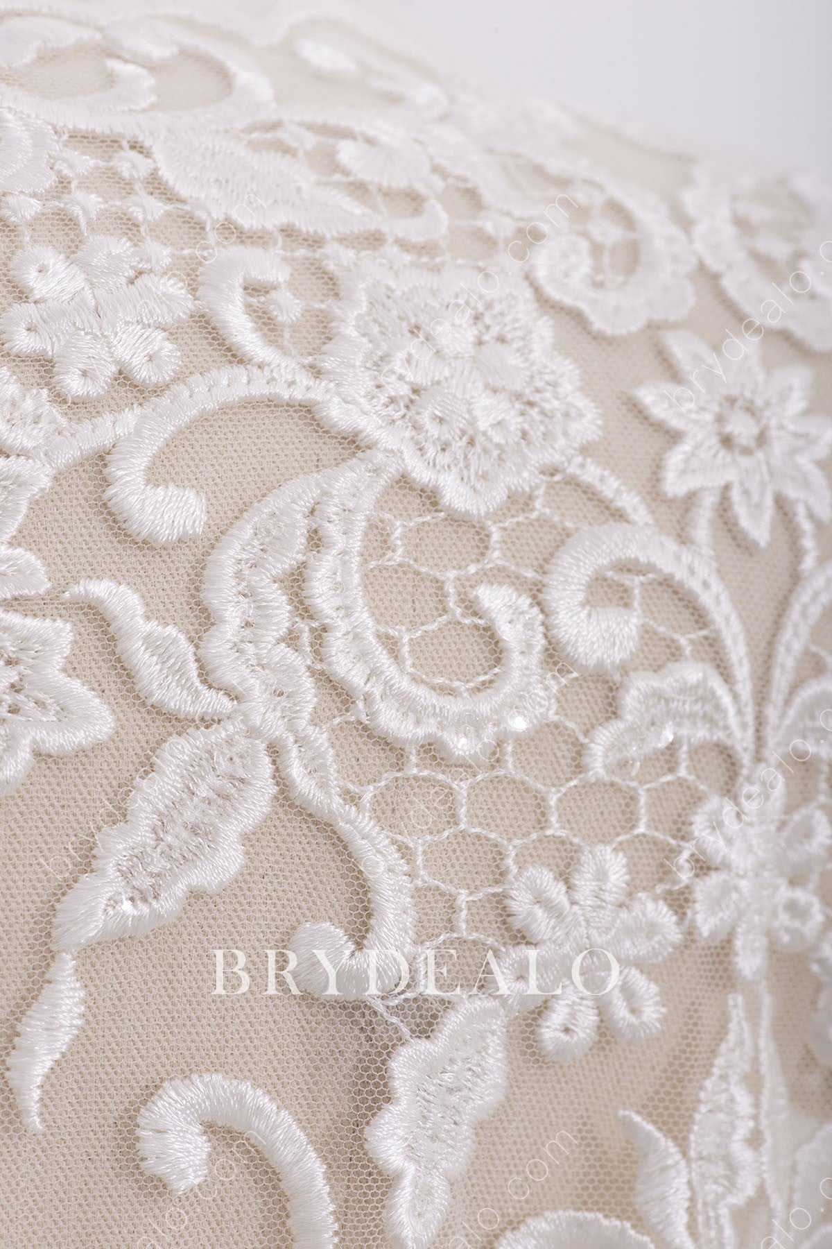 Flower Cording Bridal Lace Fabric