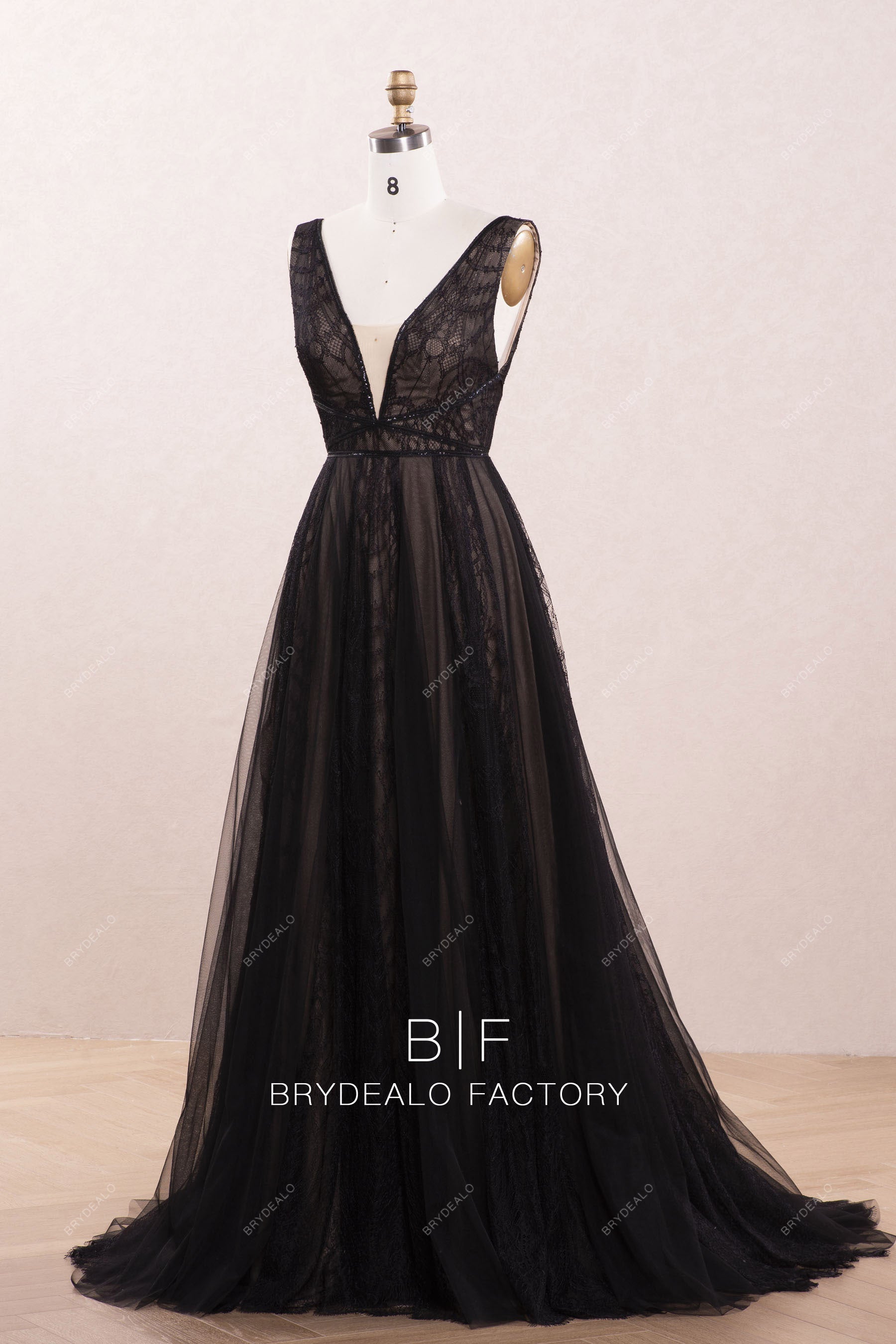 black boho wedding dress Sample Sale