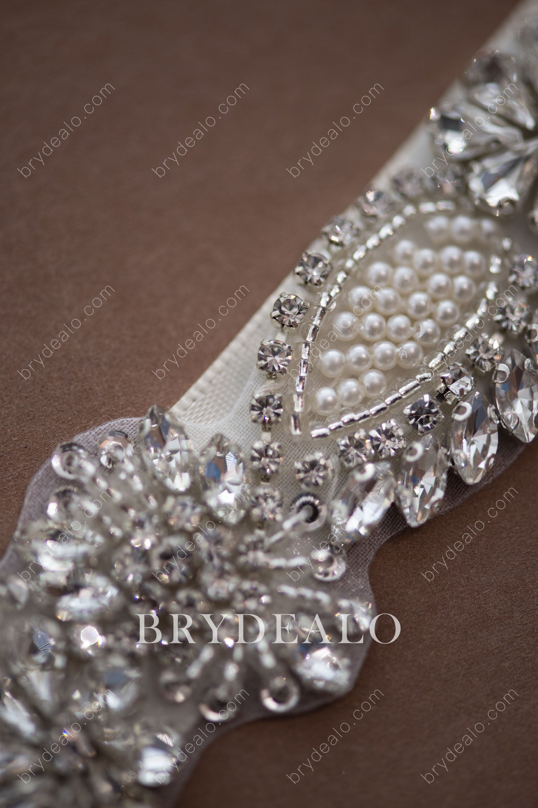 Wholesale Pearls Crystals Bridal Sash