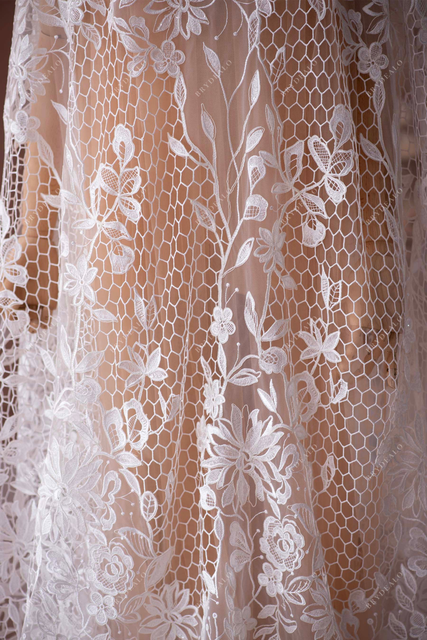 boho custom wedding dress lace fabric