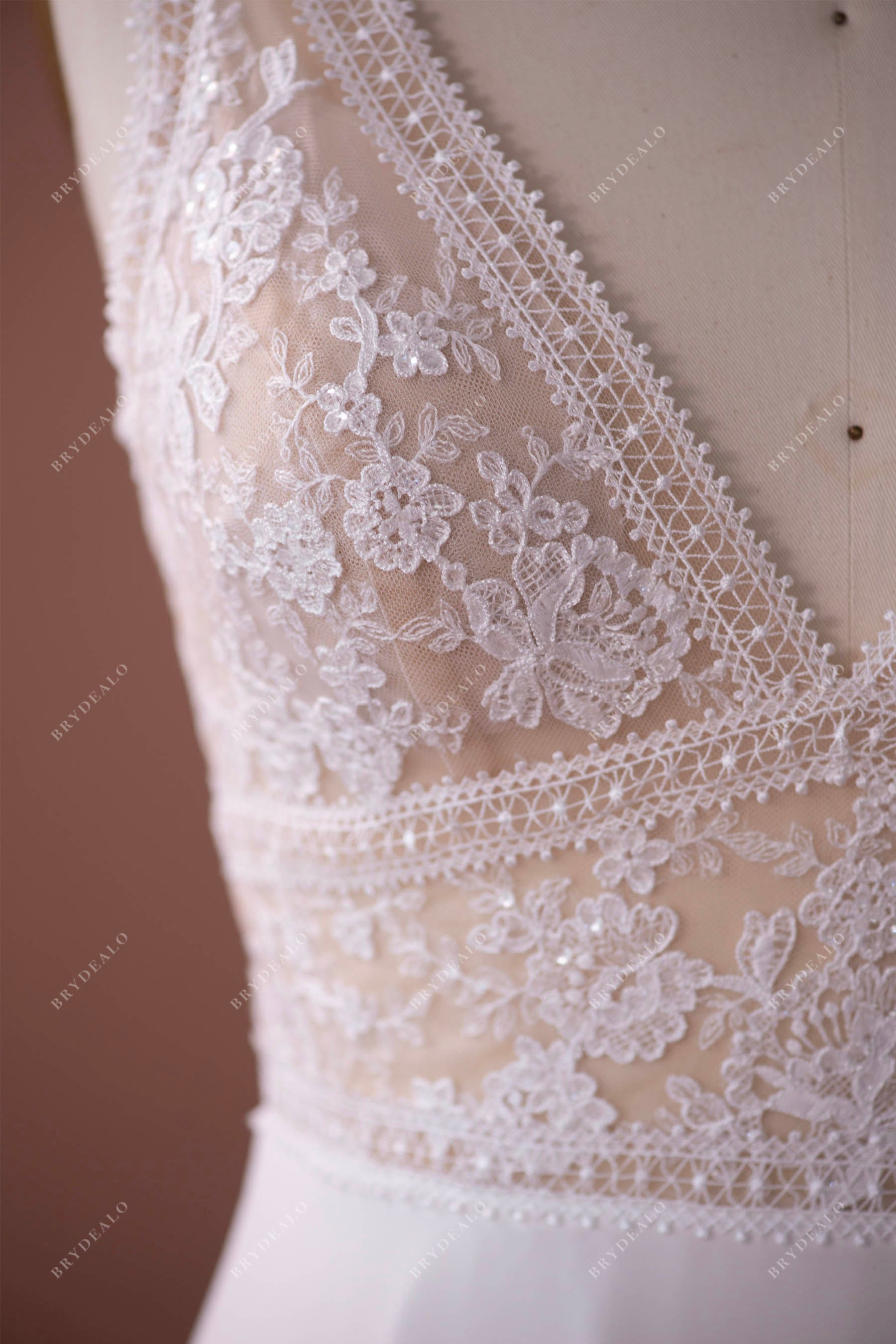 boho shimmery bridal lace