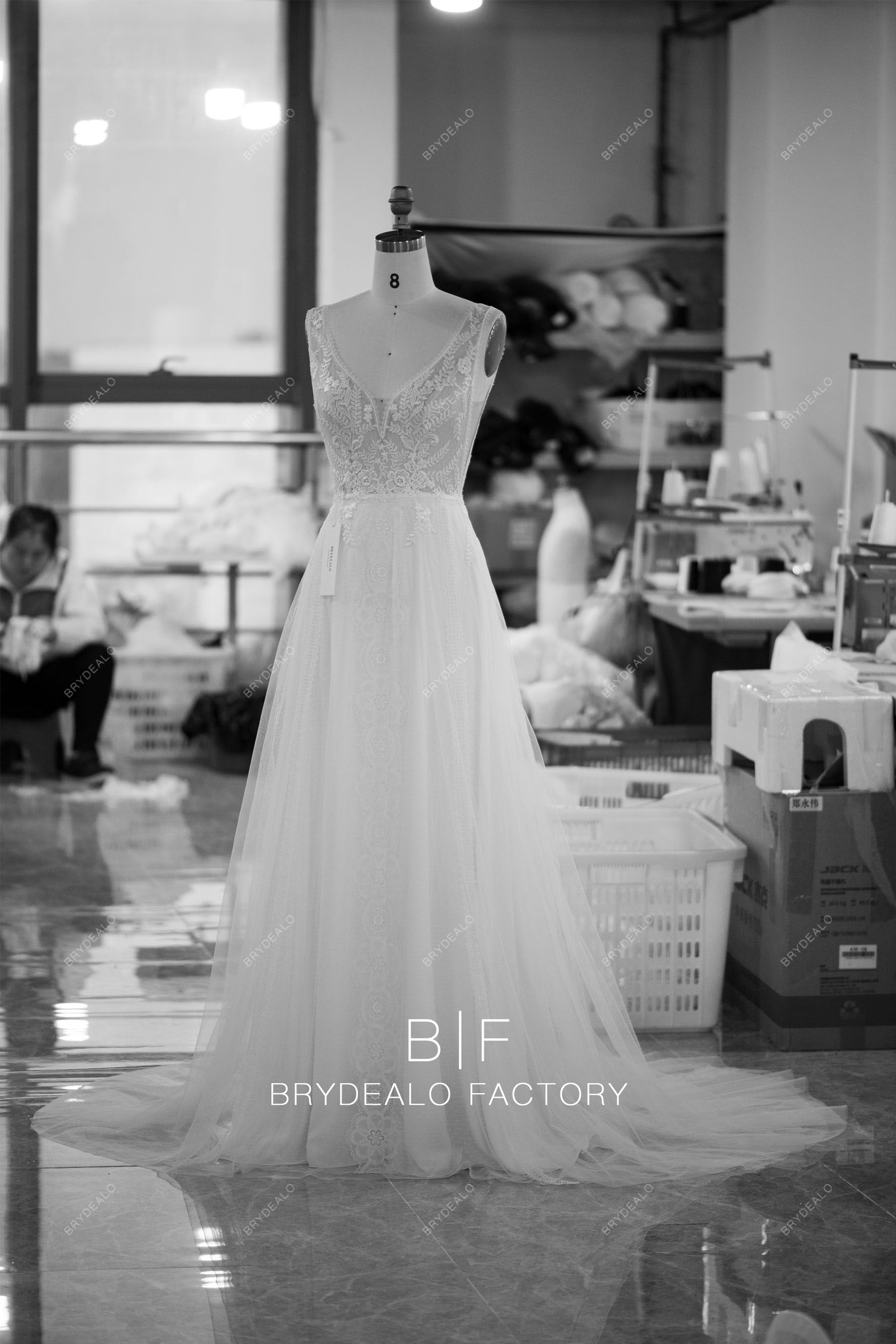 Dot Tulle Wedding Dress