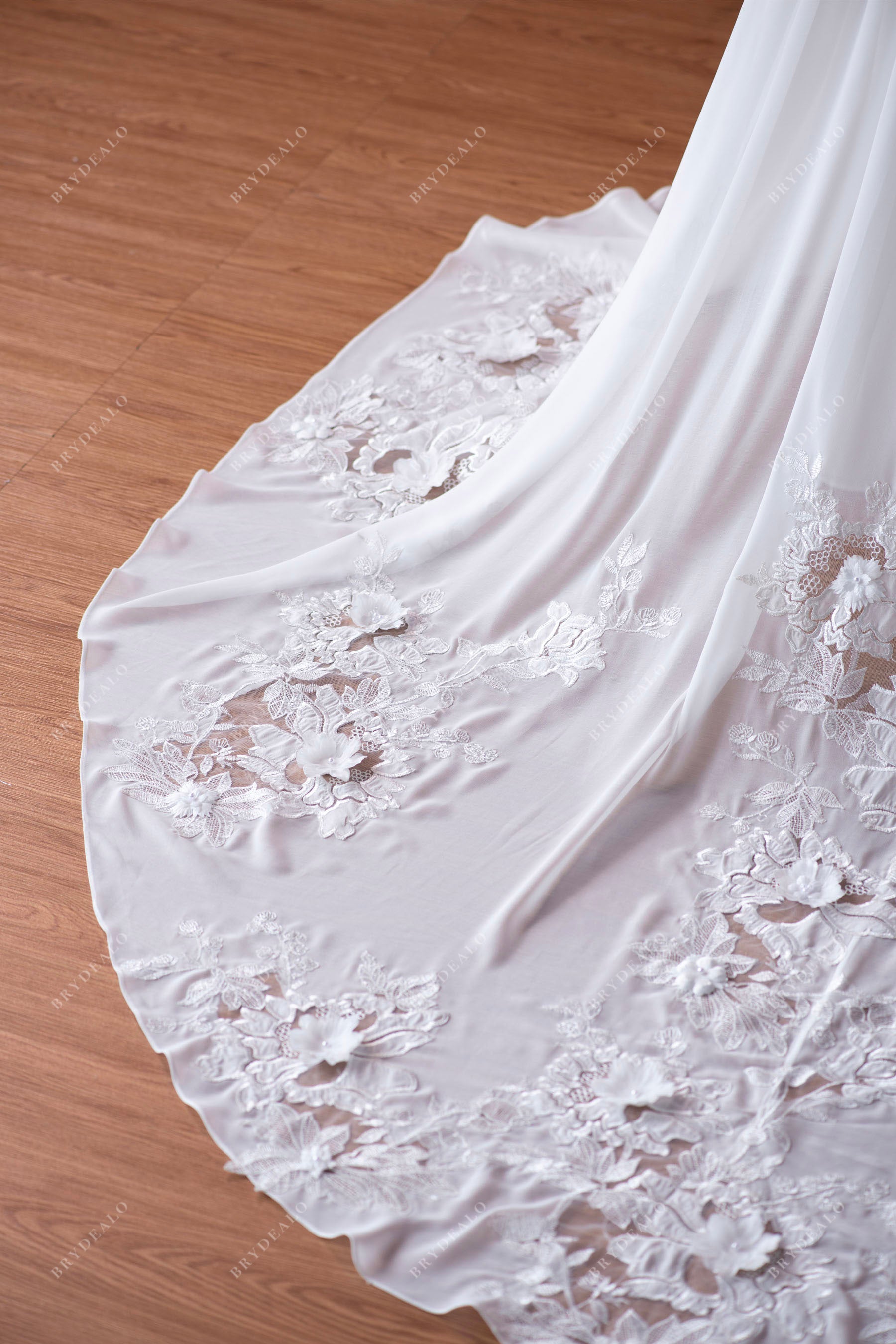 boho wedding dress with illusion lace train