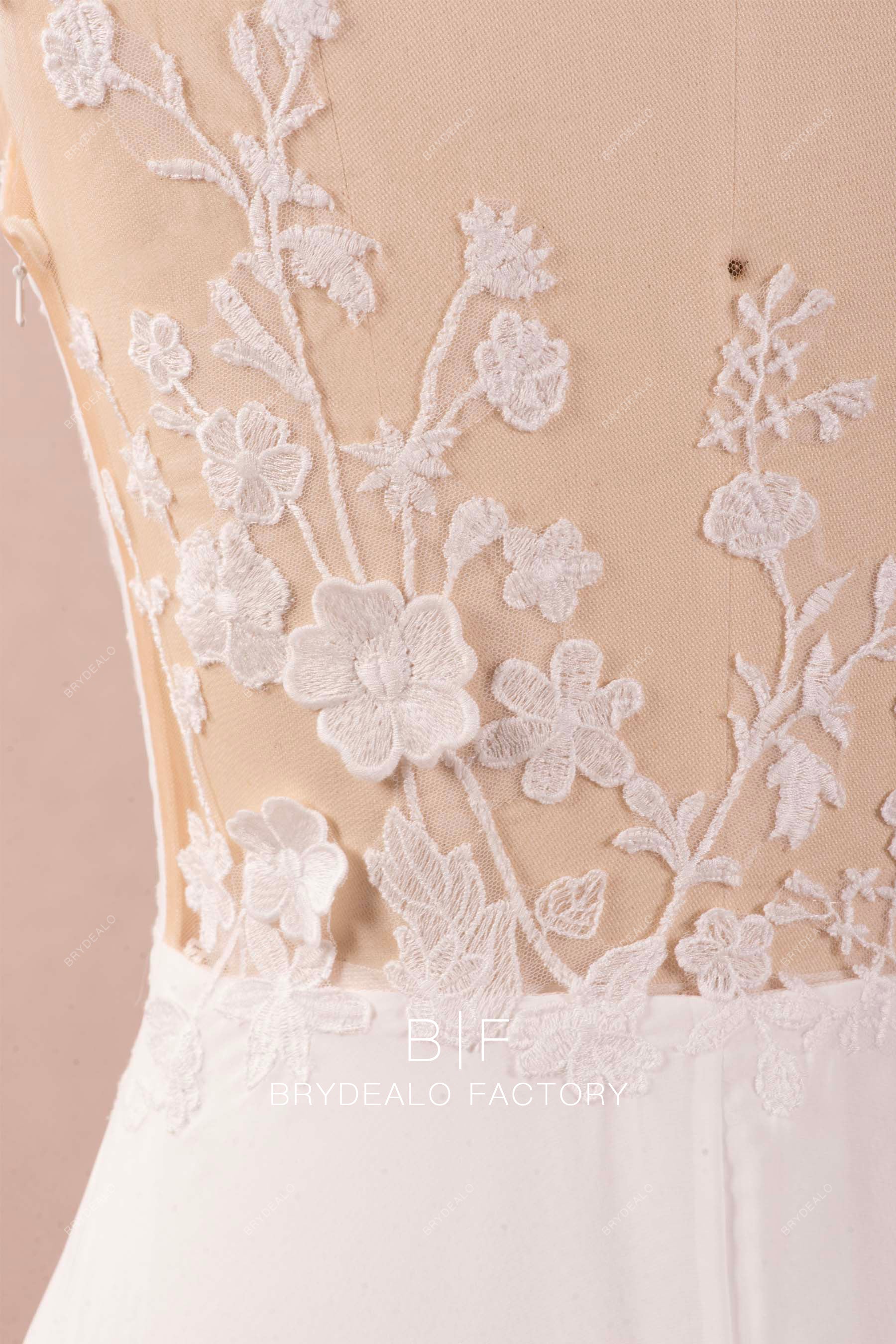 botanic embroidery lace bridal gown