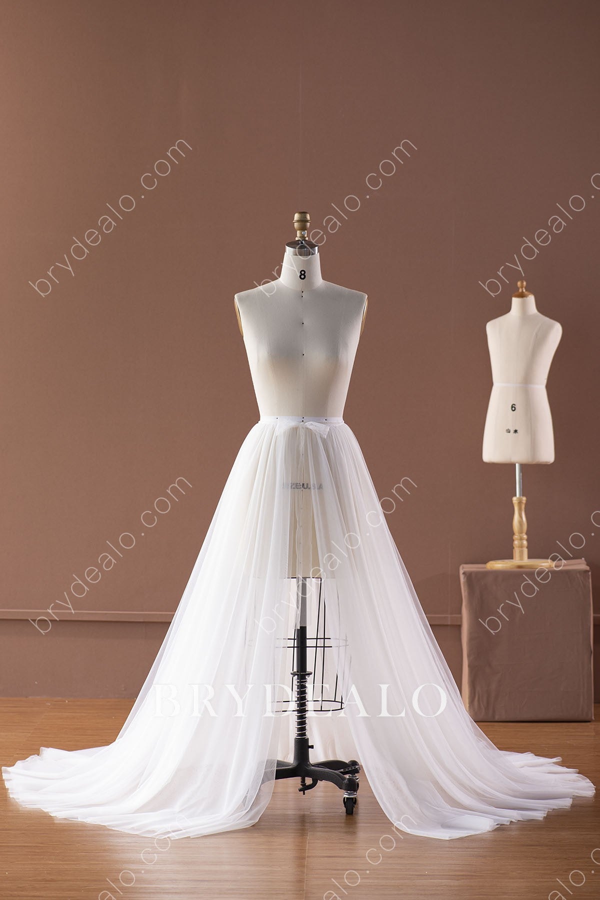 bridal tulle overskirt with lace up closure