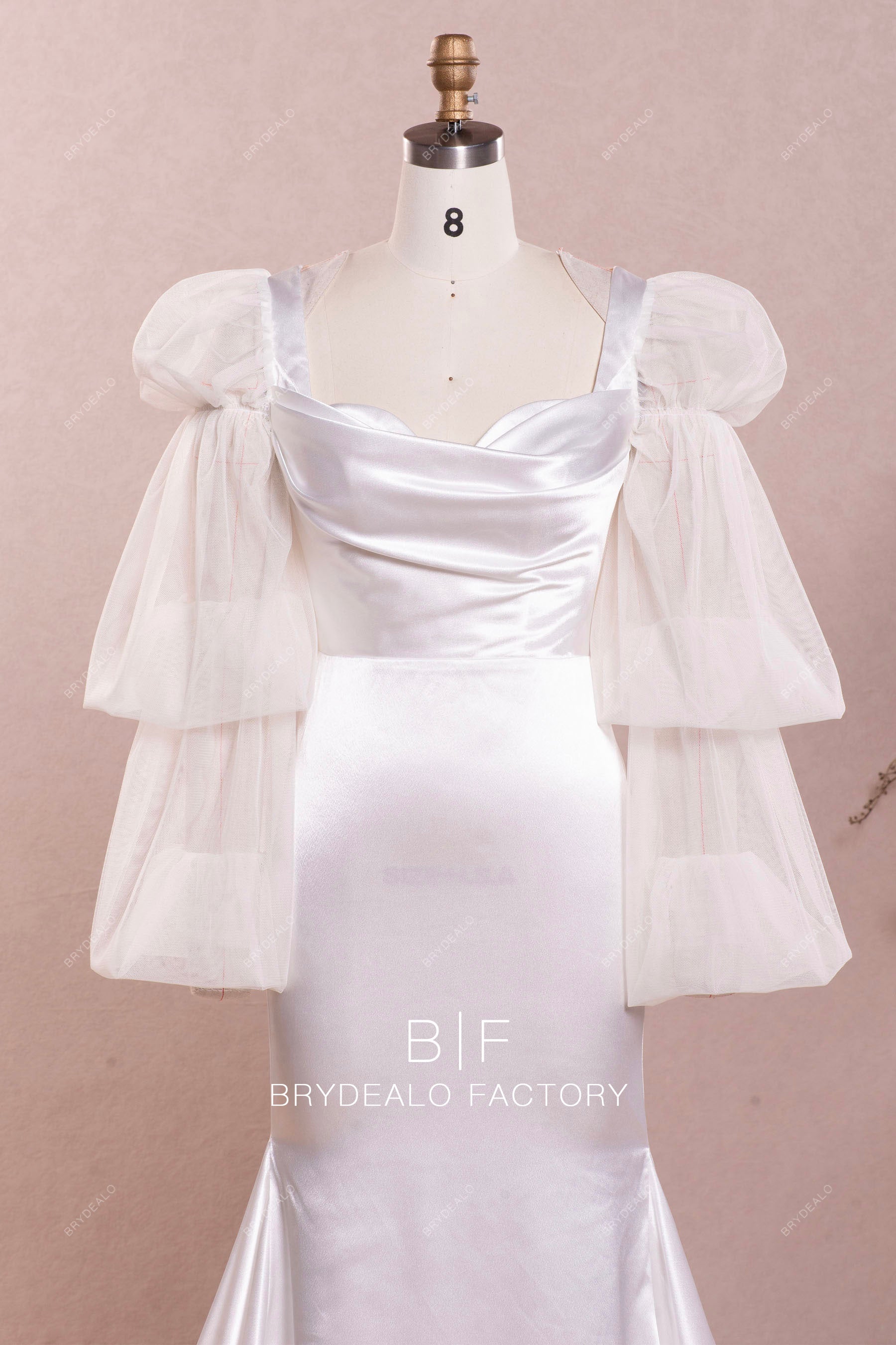 bubble sleeve wedding dress