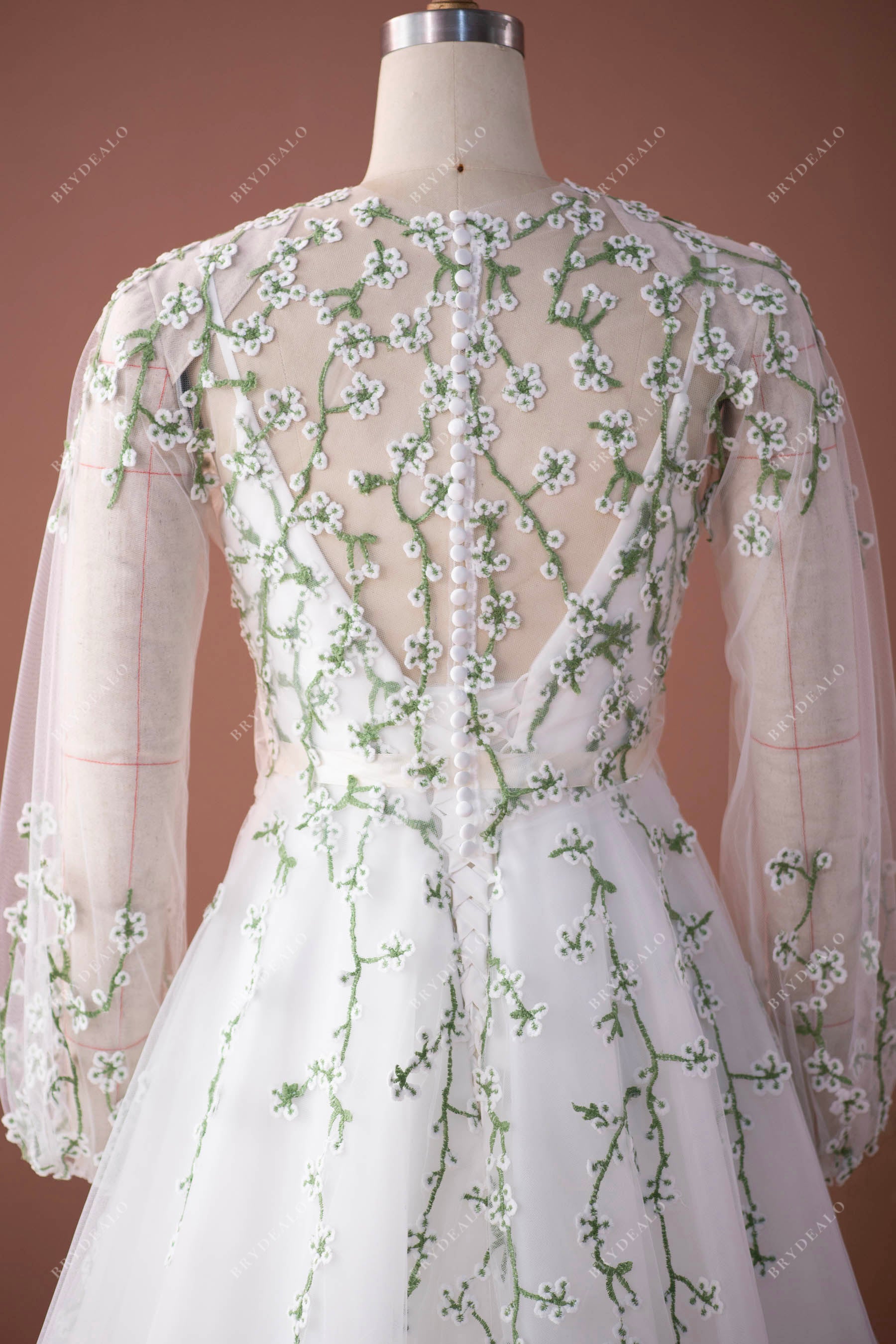 buttoned back bridal blouse