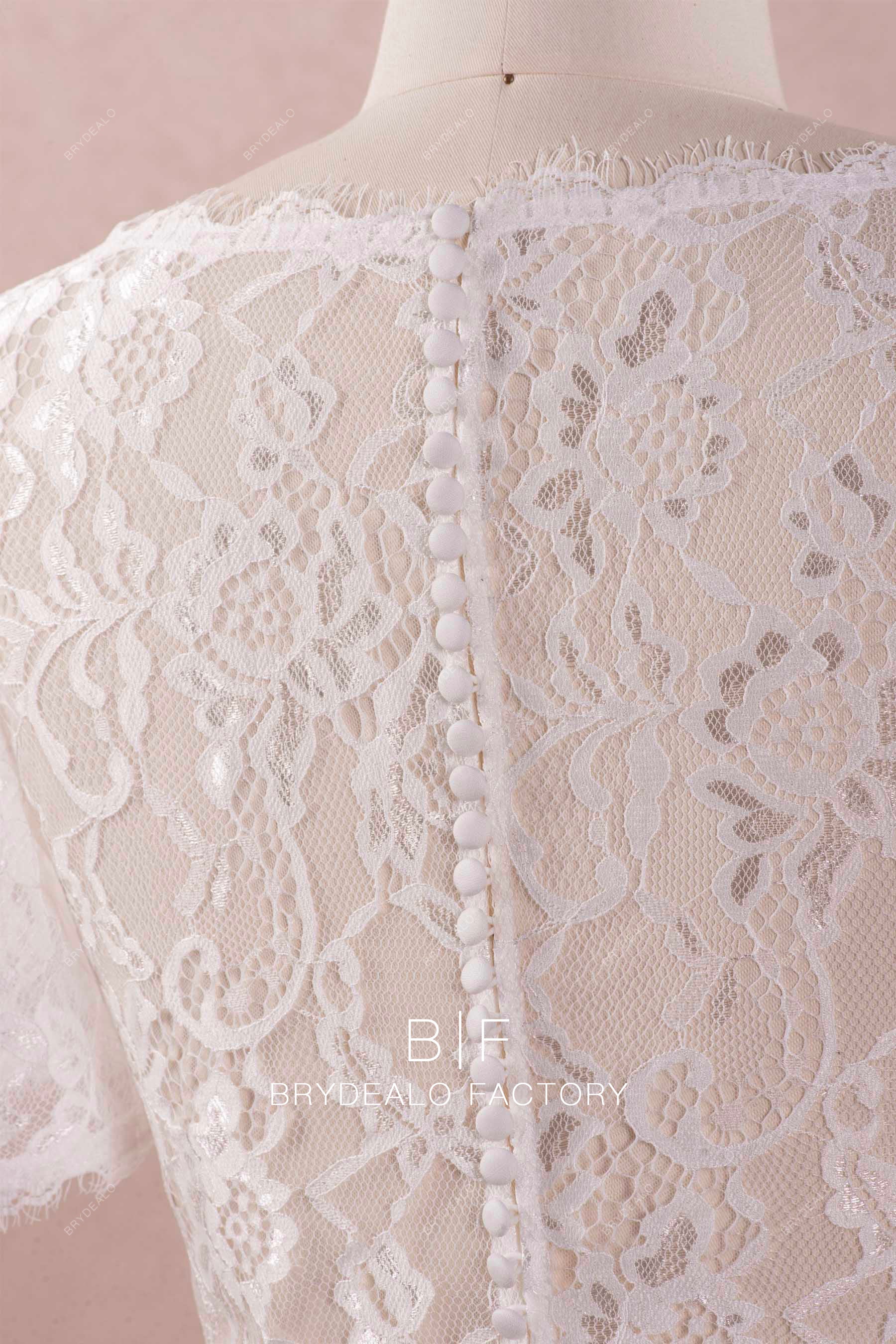 buttoned back lace wedding bolero