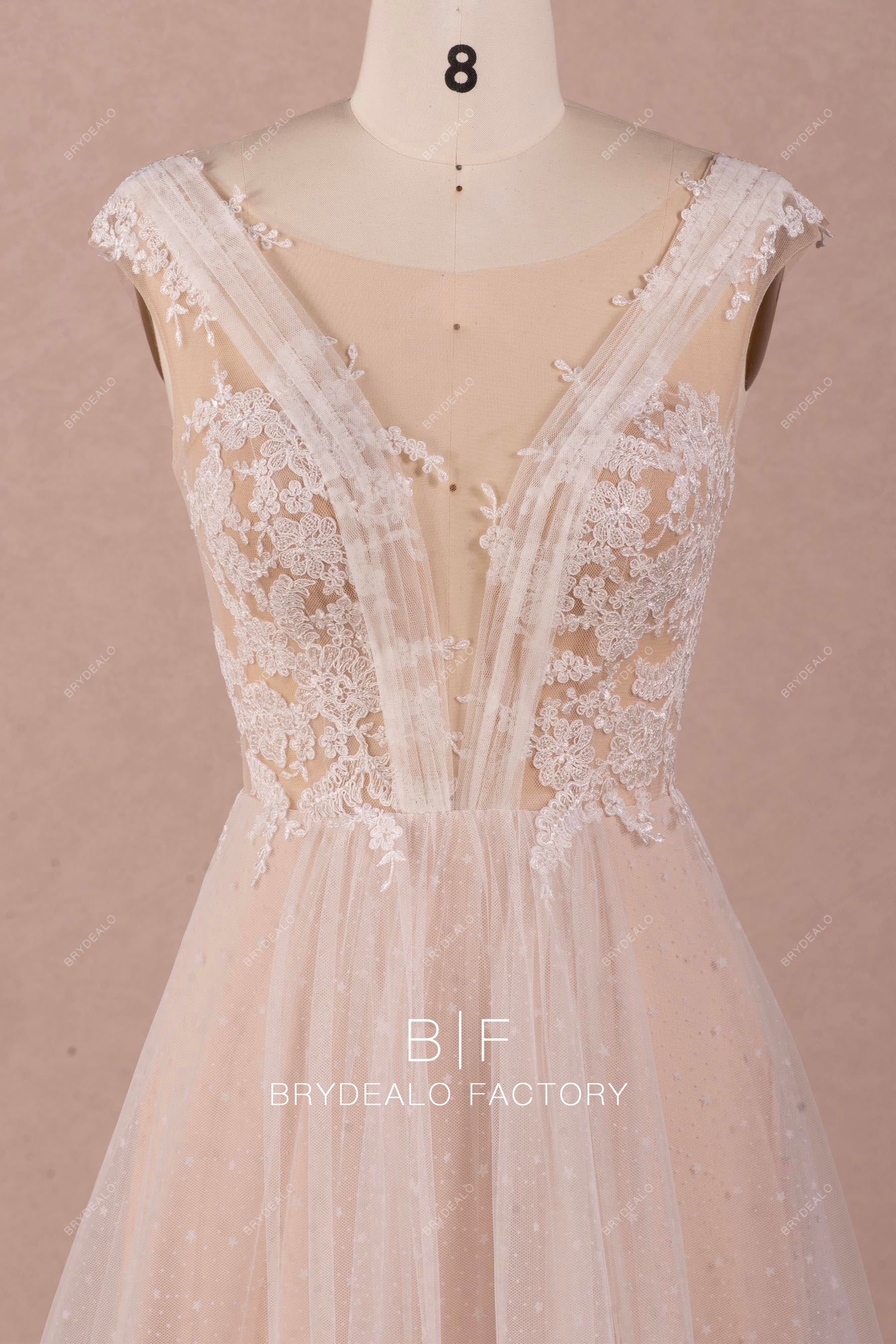 cap sleeve flower lace wedding dress