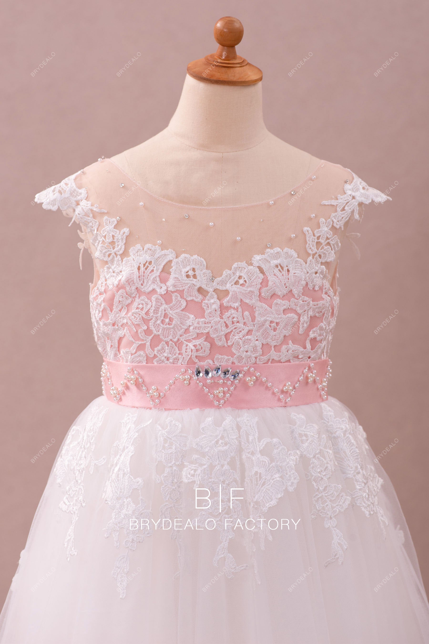 cap sleeve lace flower girl dress