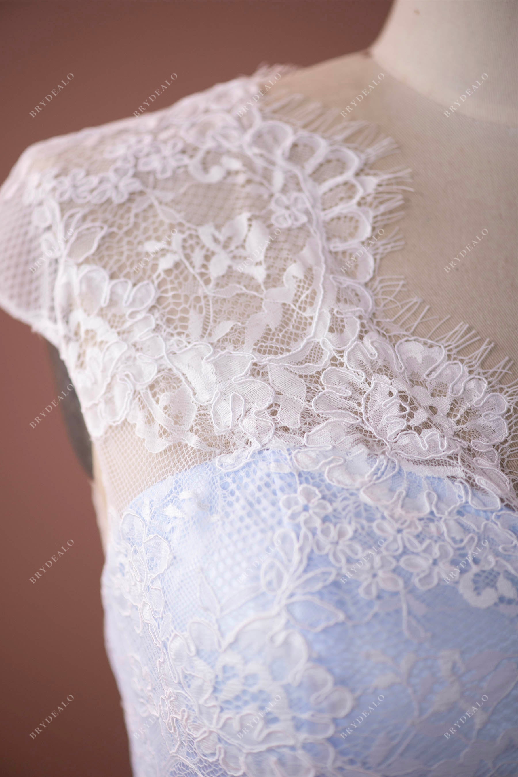 cap sleeve lace tea length wedding dress