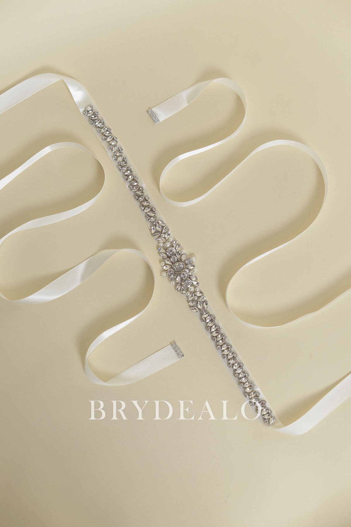Best Captivating Pearls Crystals Satin Bridal Sash