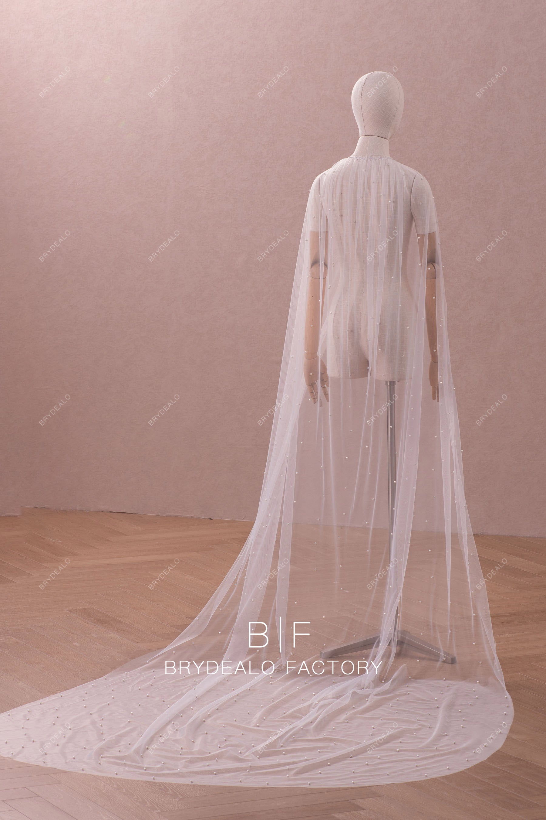 cathedral pearl cape veil