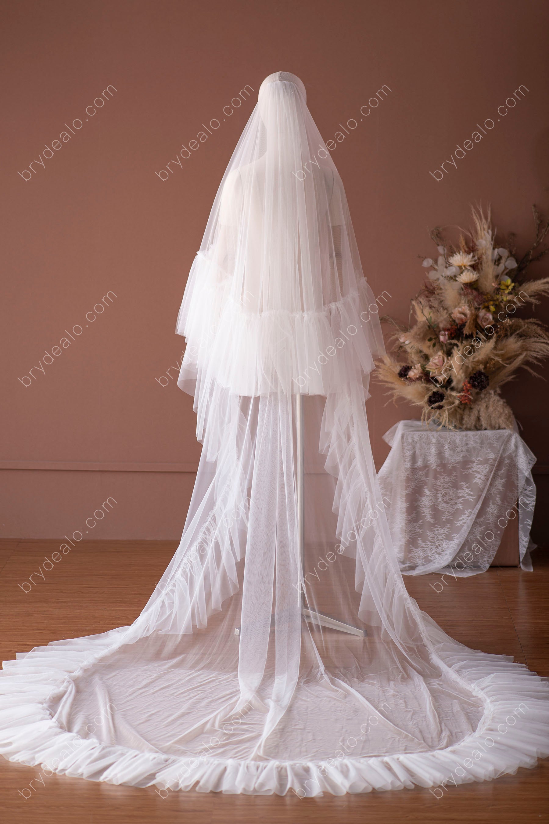 2 Tier Lace Wedding Bridal Veil With Co shops