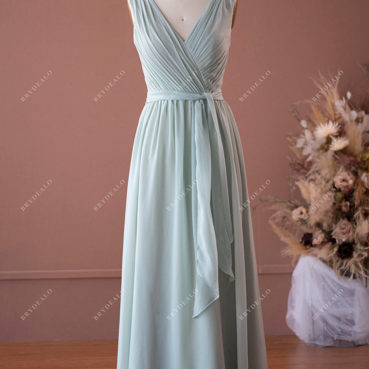 Chiffon Bridesmaid Dress with Ruched Waist