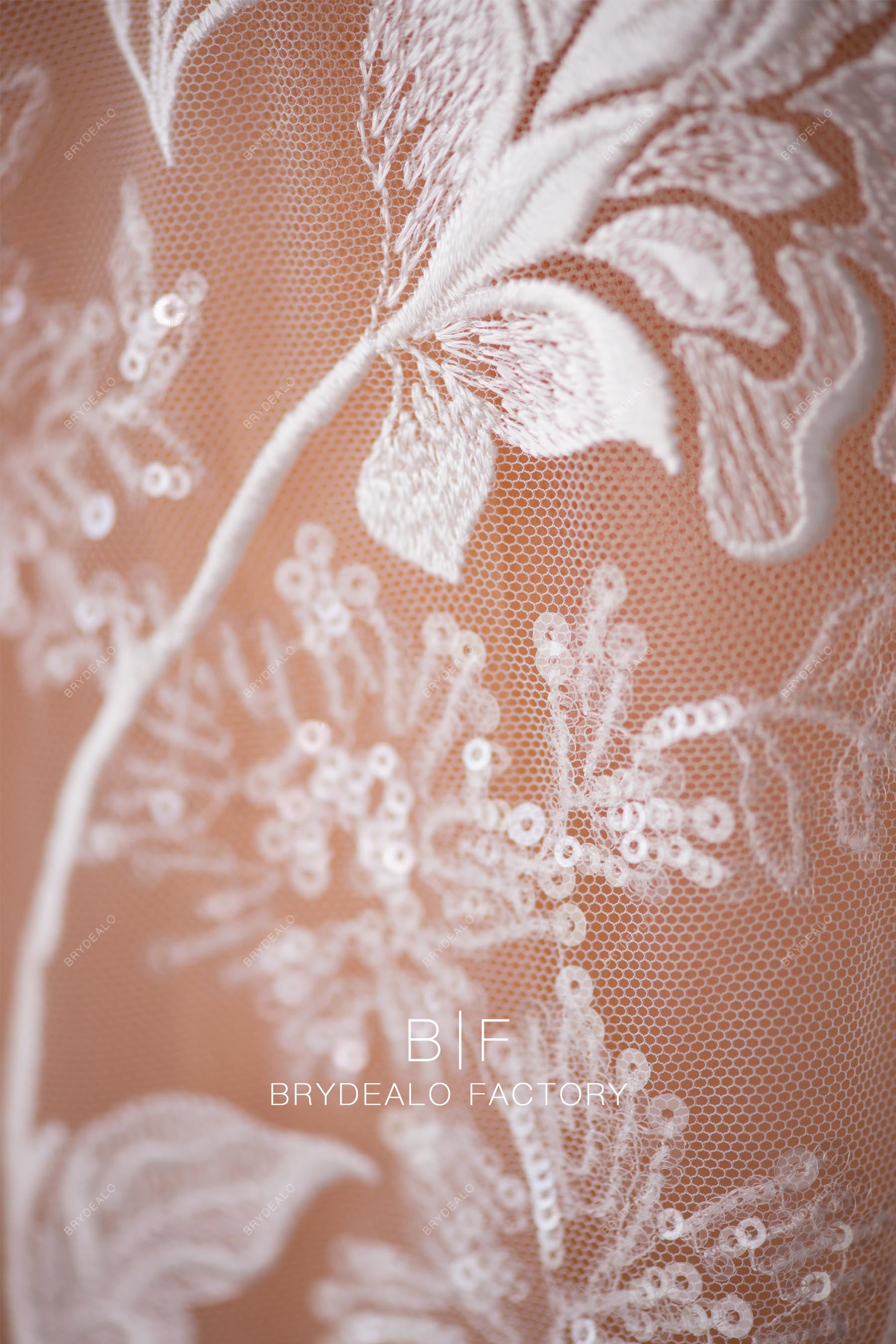 clear sequin flower embroidery lace