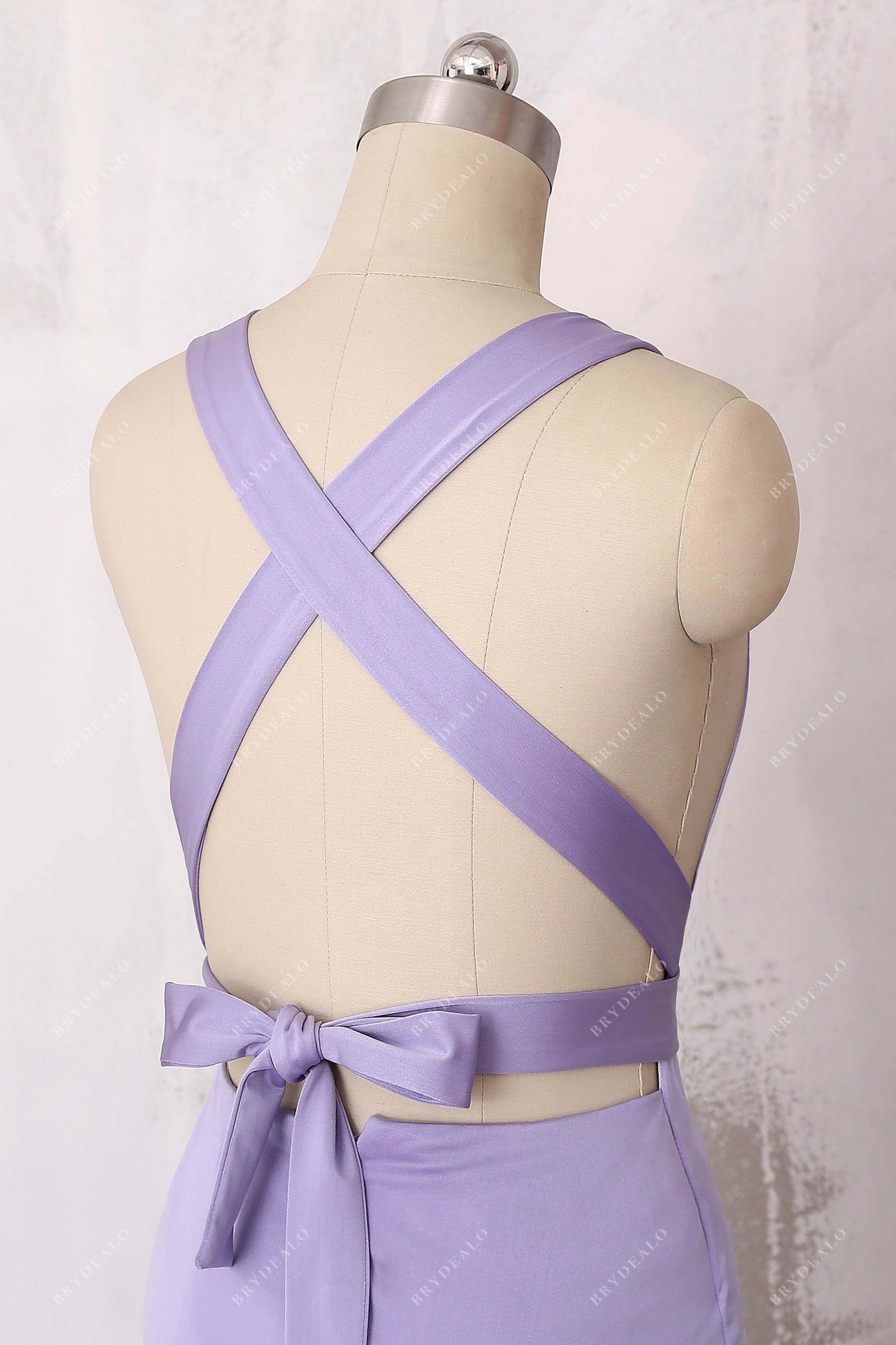 crisscross back lilac jersey dress