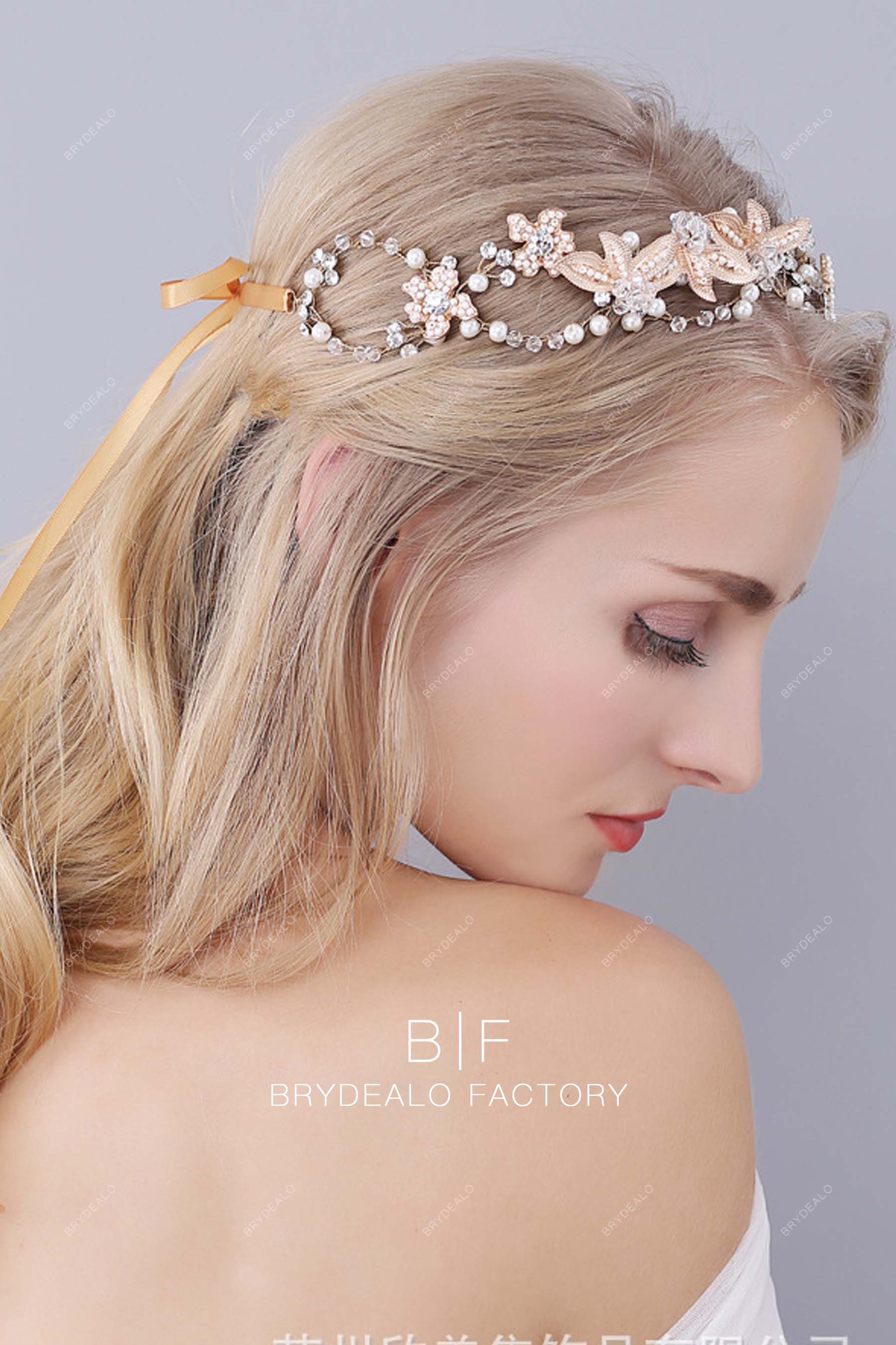 crystals beading bridal hair accessory for wholesale