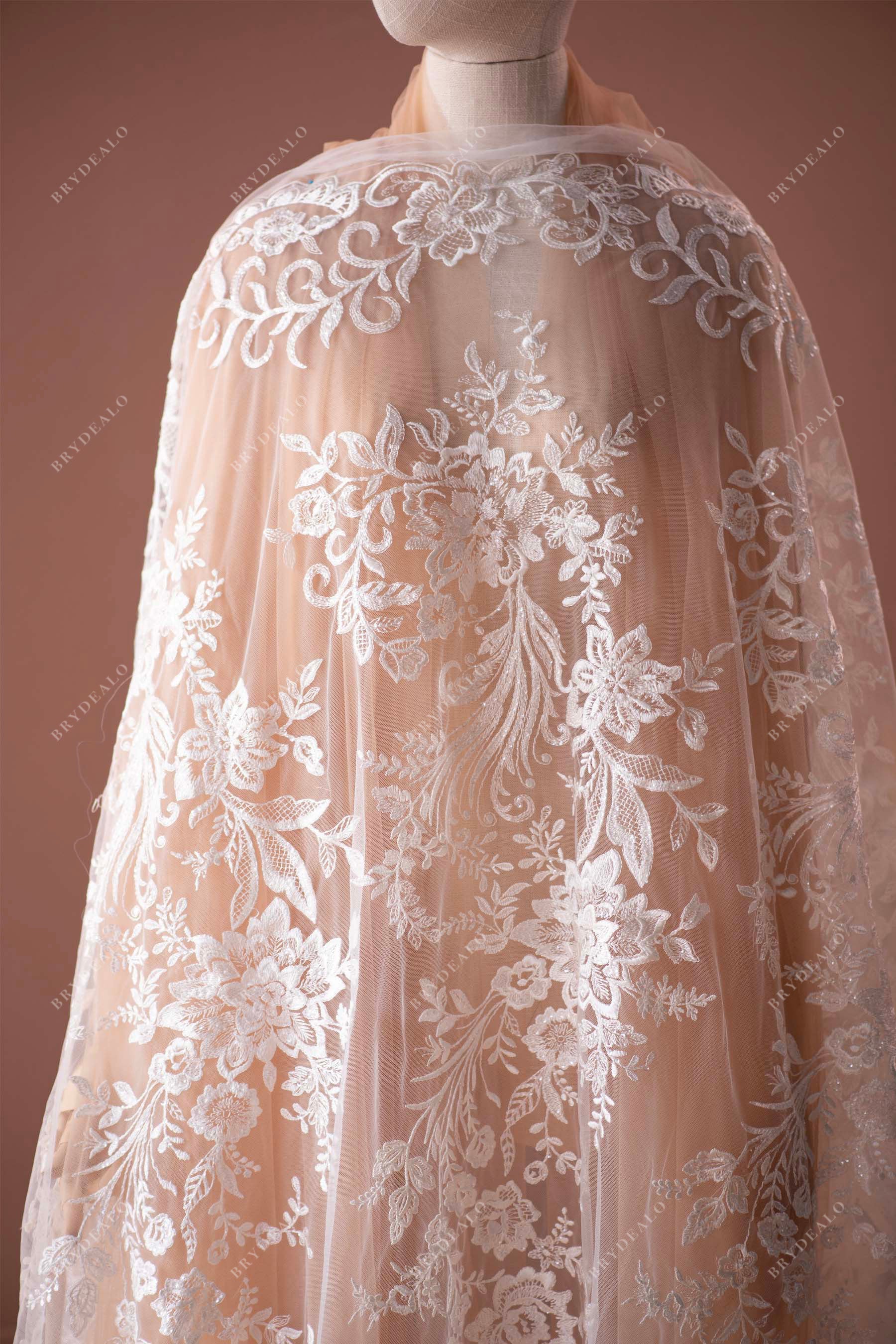 custom wedding dress flower lace fabric