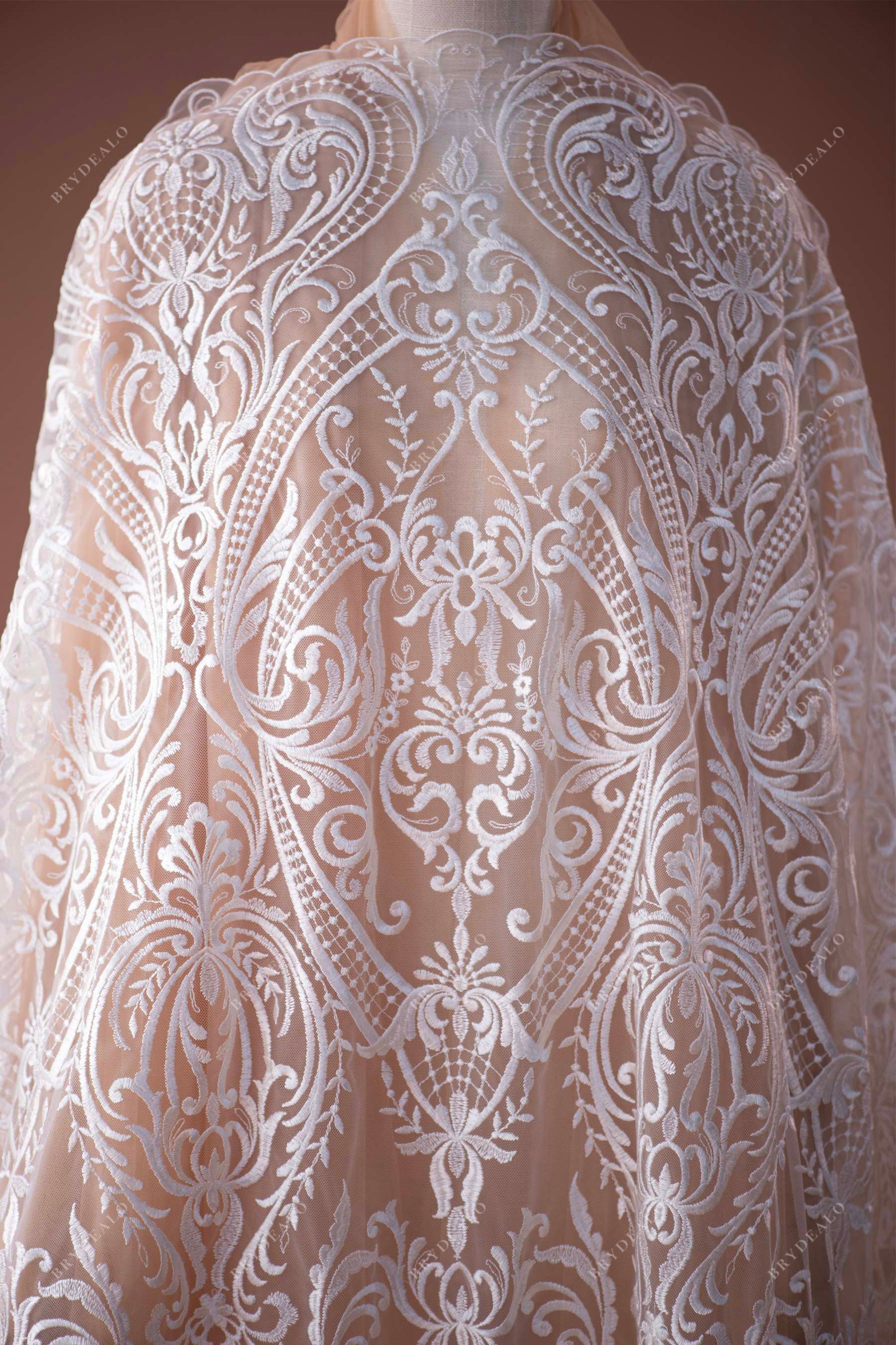 custom wedding dress lace fabric for wholesale
