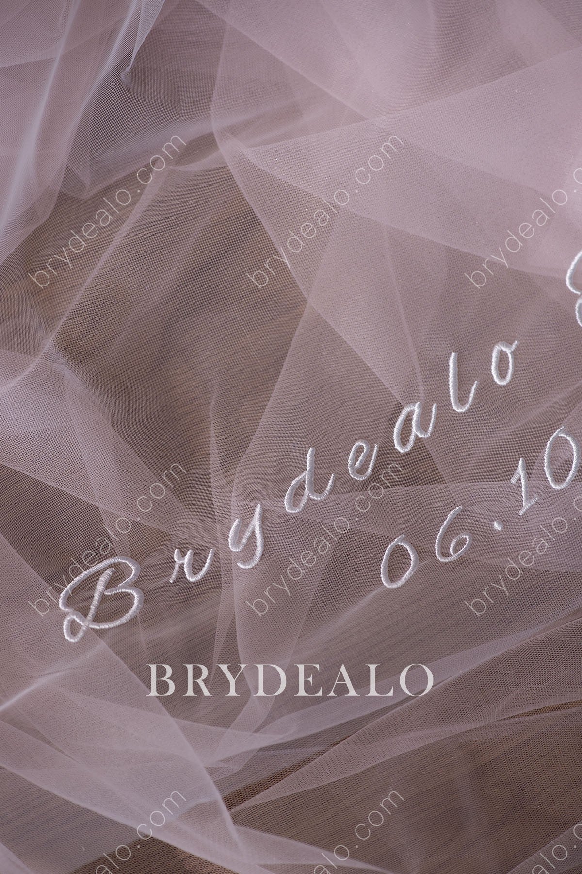 embroidered letters wedding veil