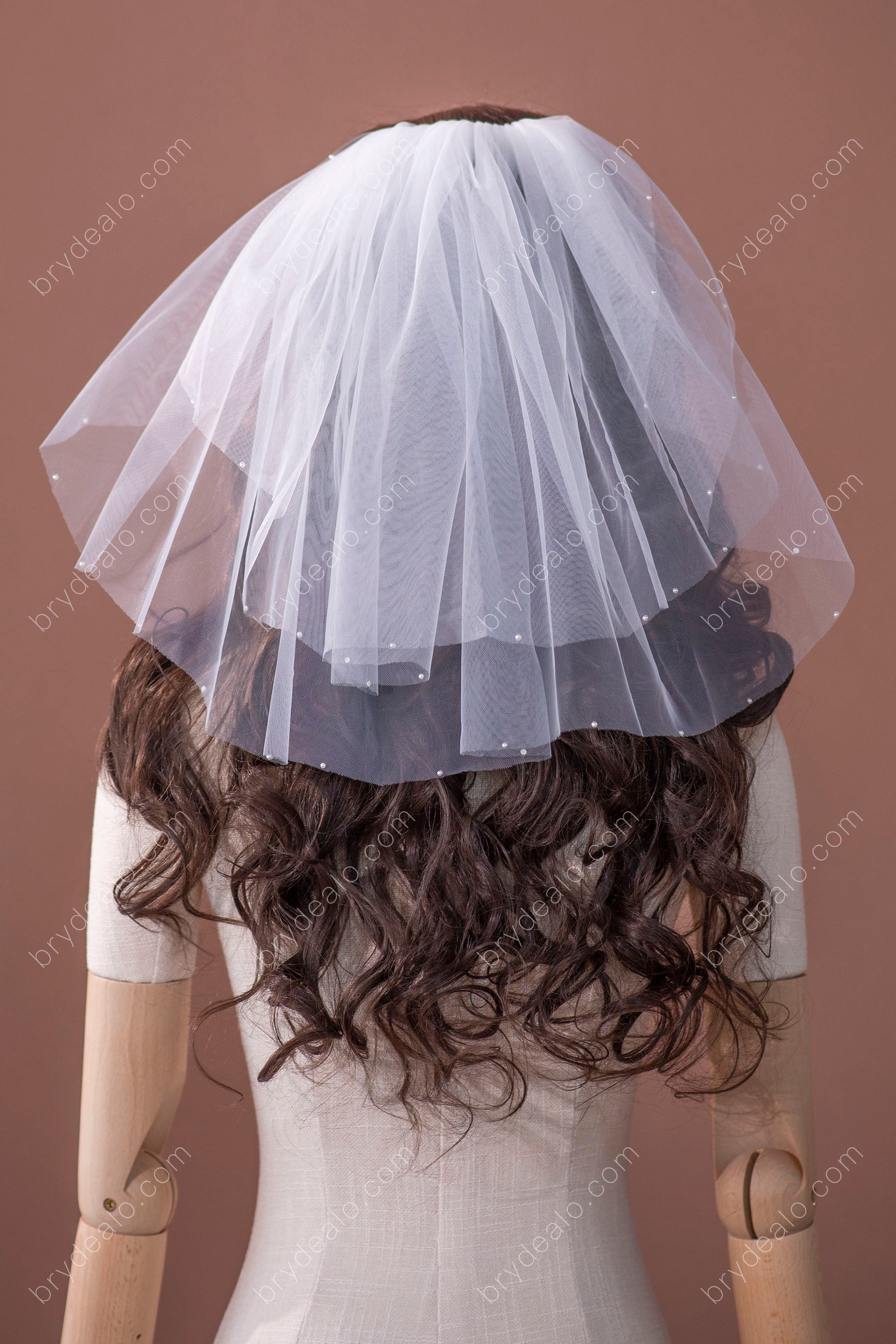 pearls two-tier wedding veil