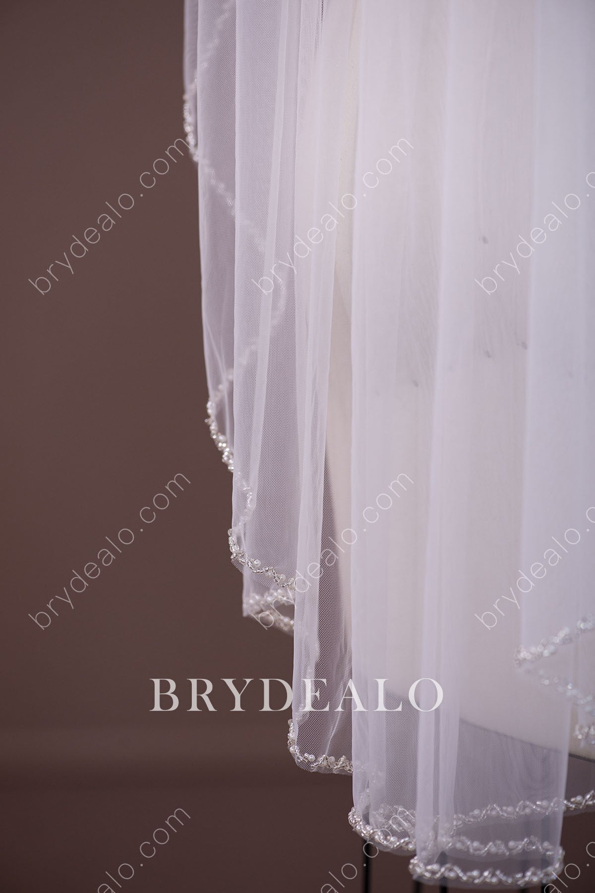 wholesale one-tier beading veil
