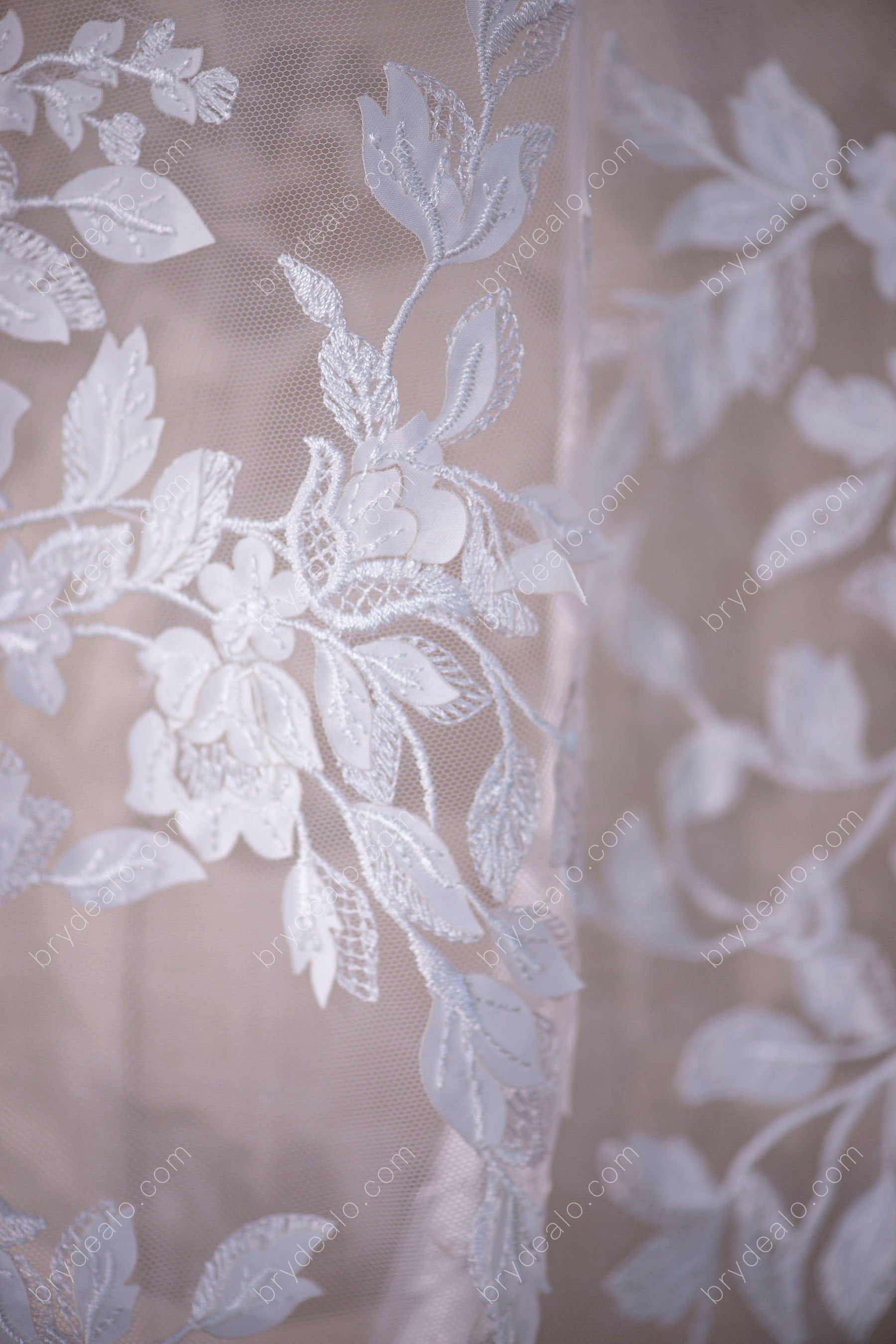  Leaf Embroidery Lace Fabric