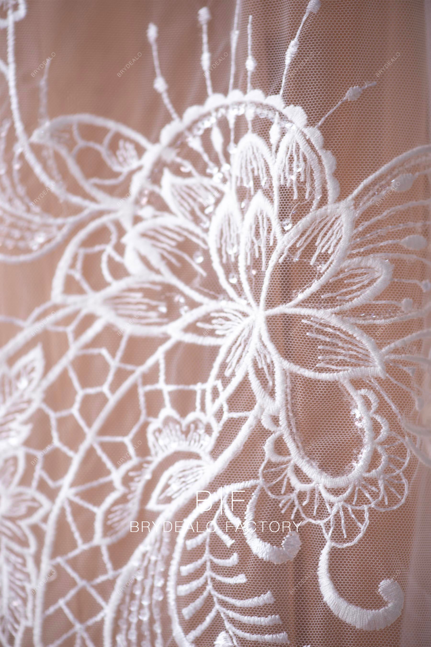 delicate shimmery lace fabric