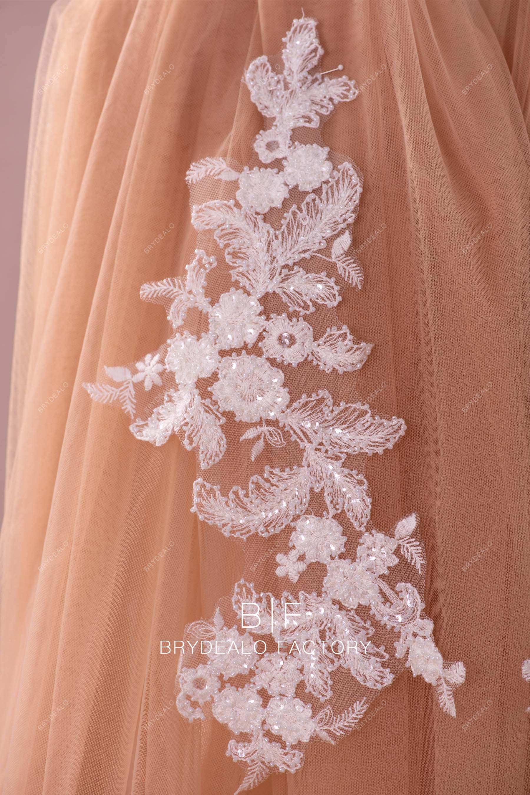 designer beaded flower cording lace