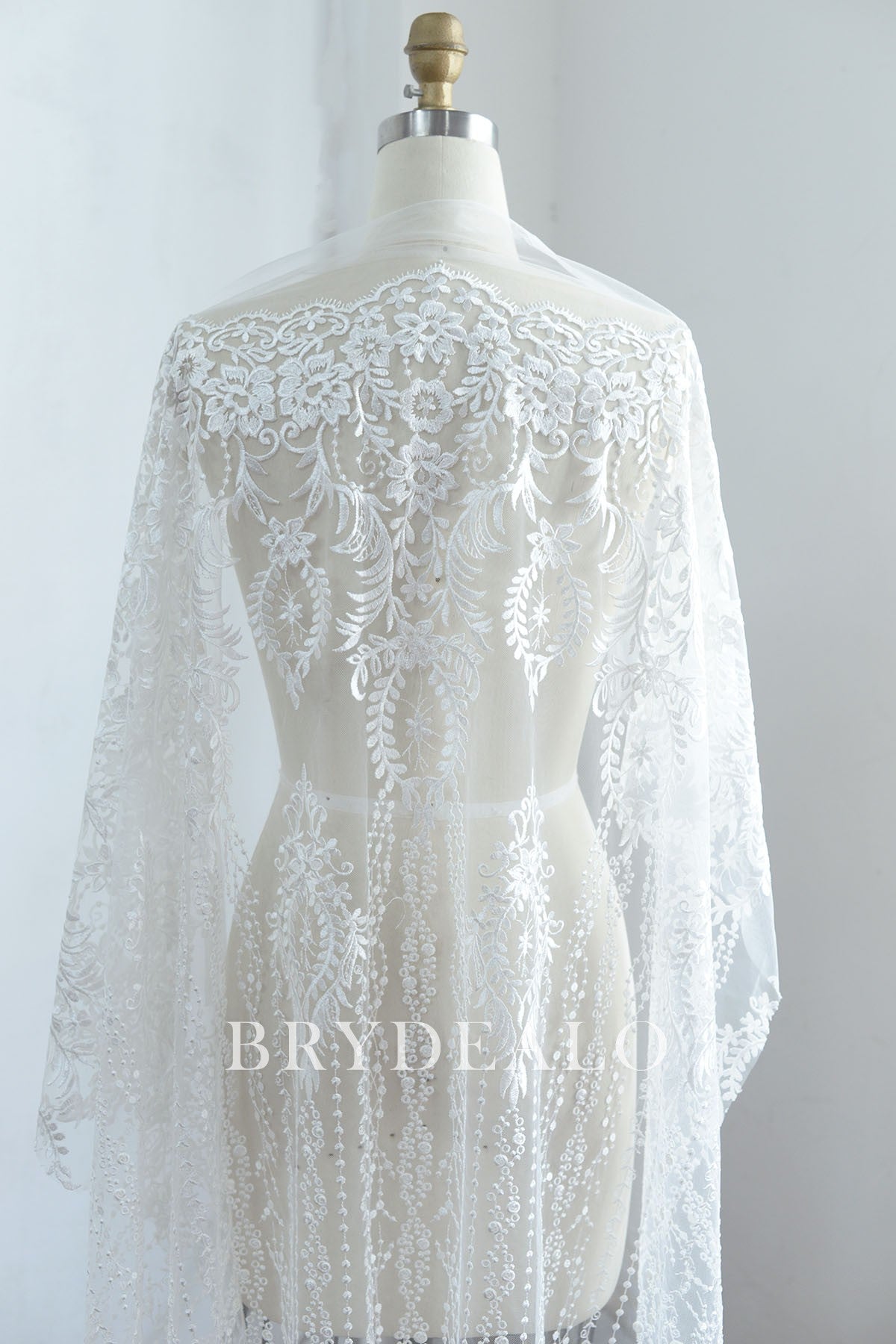  Embroidered Double Border Lace Fabric