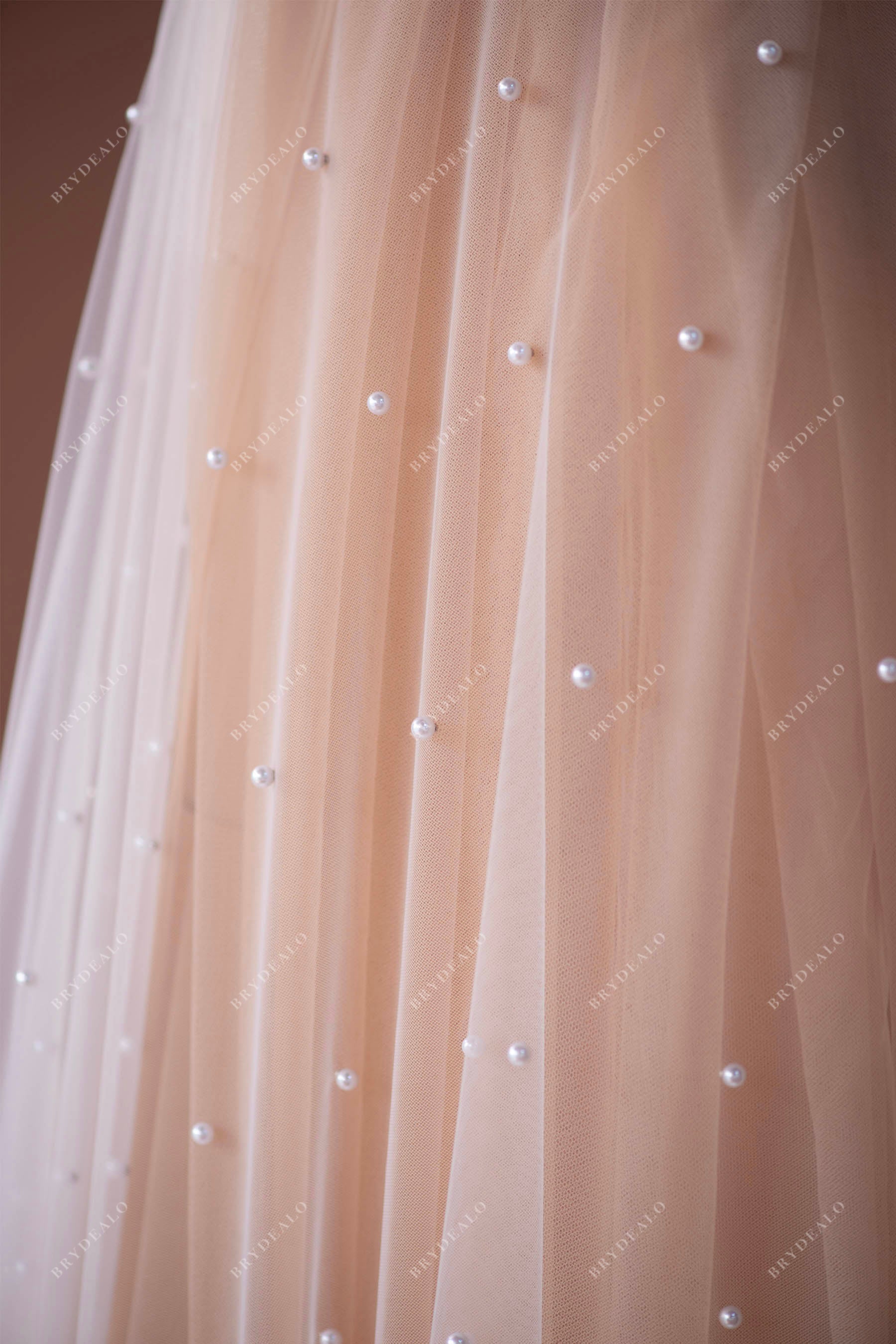 designer pearls tulle fabric for wholesale
