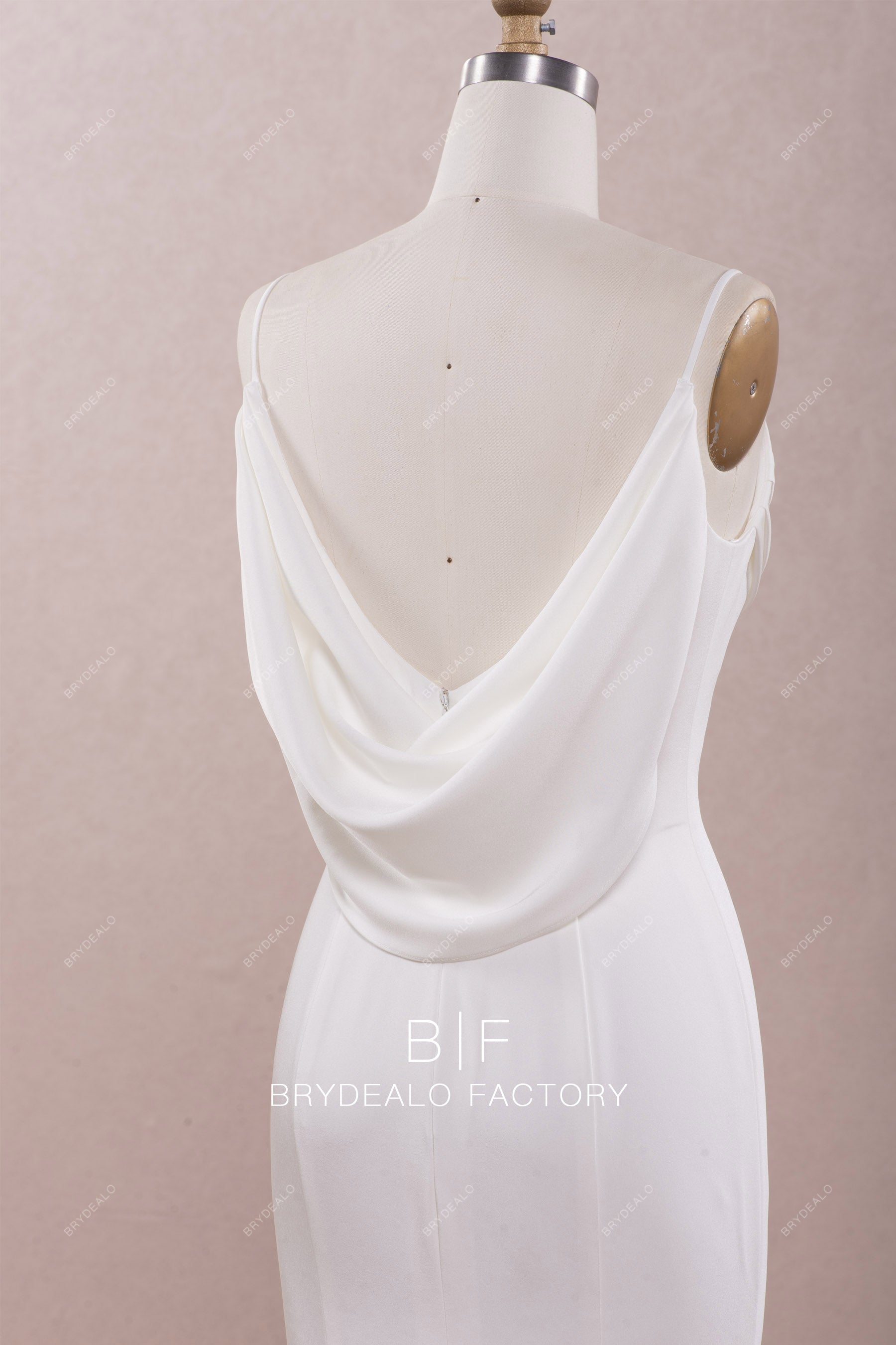 draping back satin bridal gown