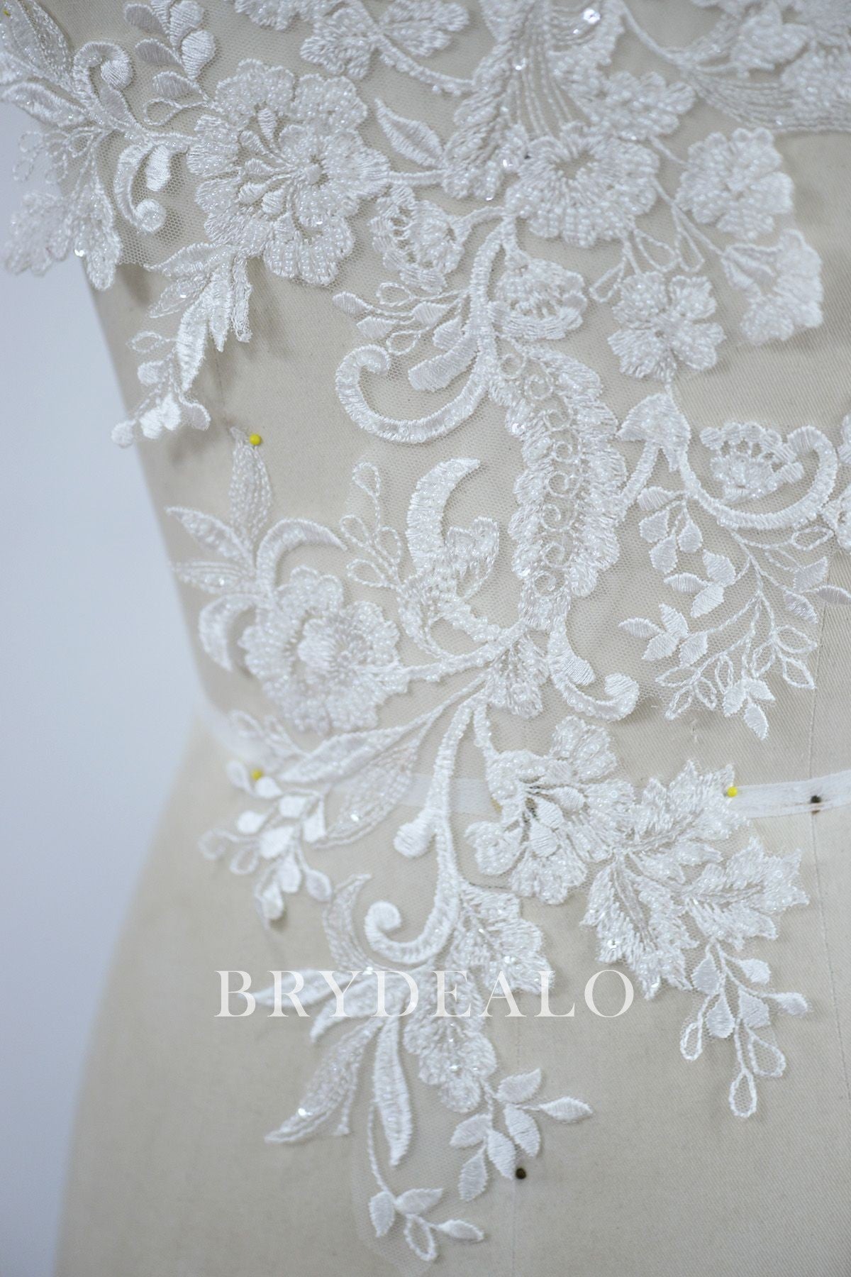 Beaded Flower Bridal Lace Applique