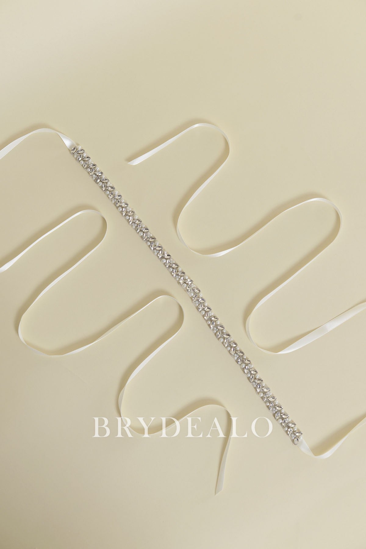 Elaborate Crystals Pearls Ties Bridal Belt for Wholesale 