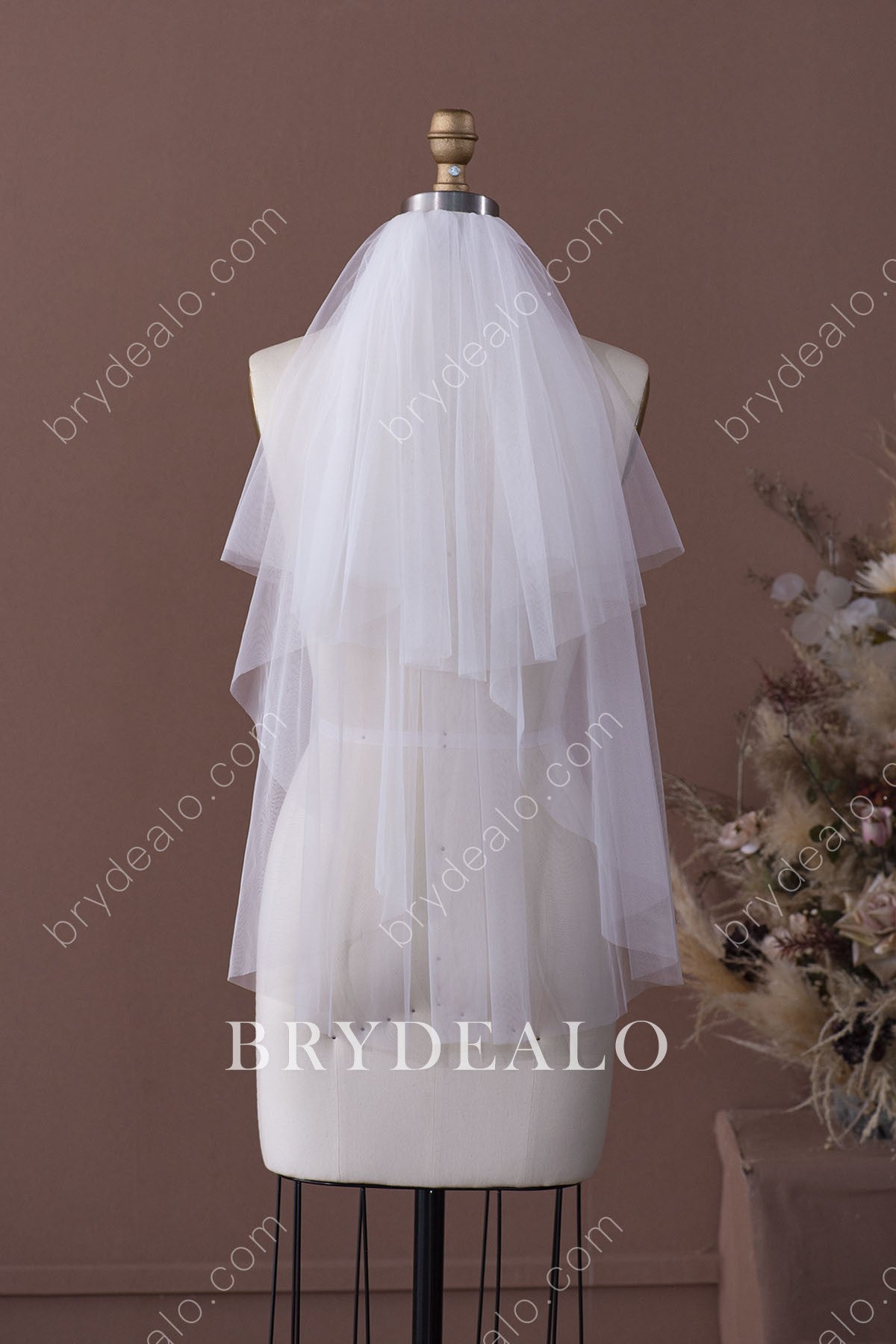 two-tier raw-cut wedding veil