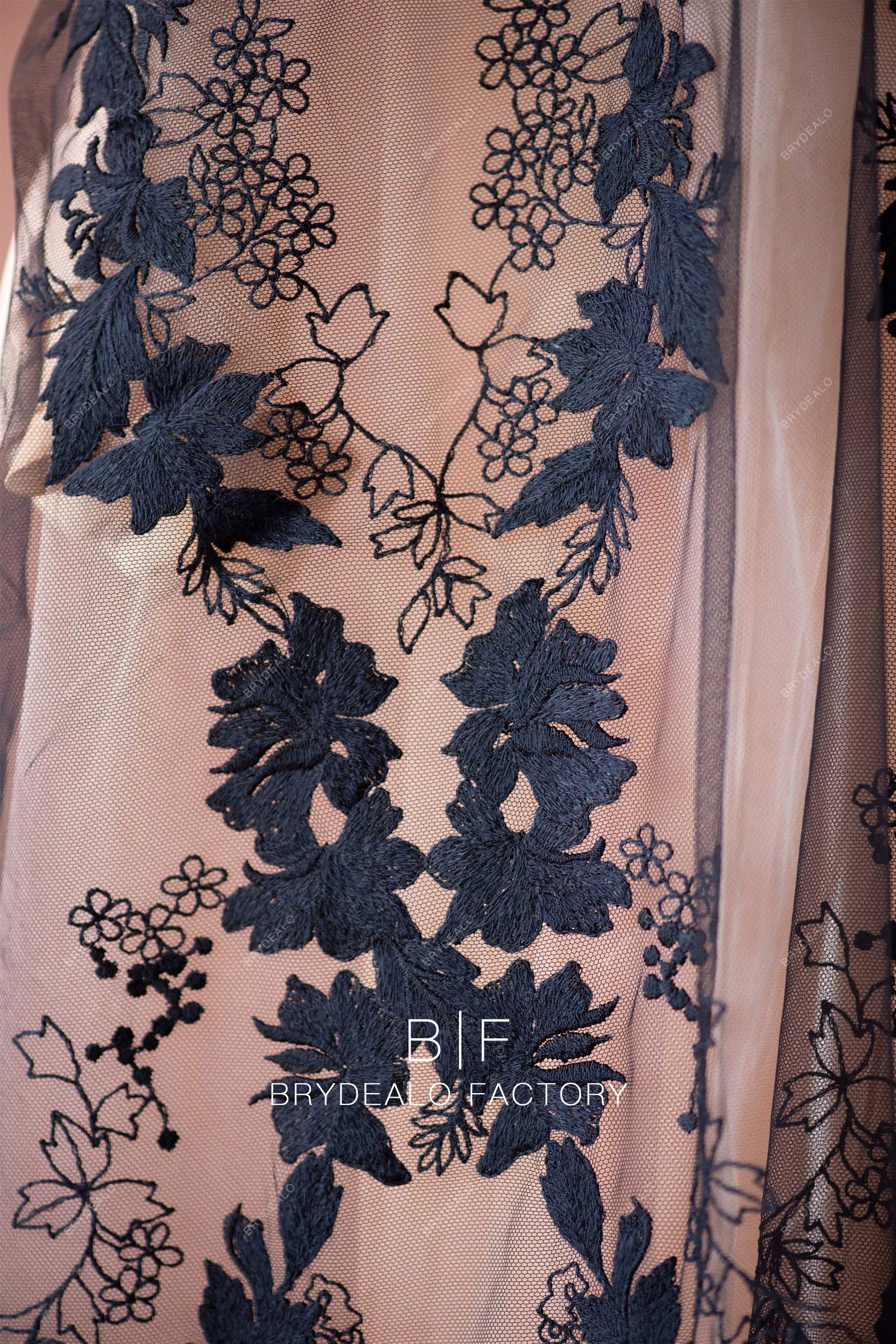 embroidery black lace fabric