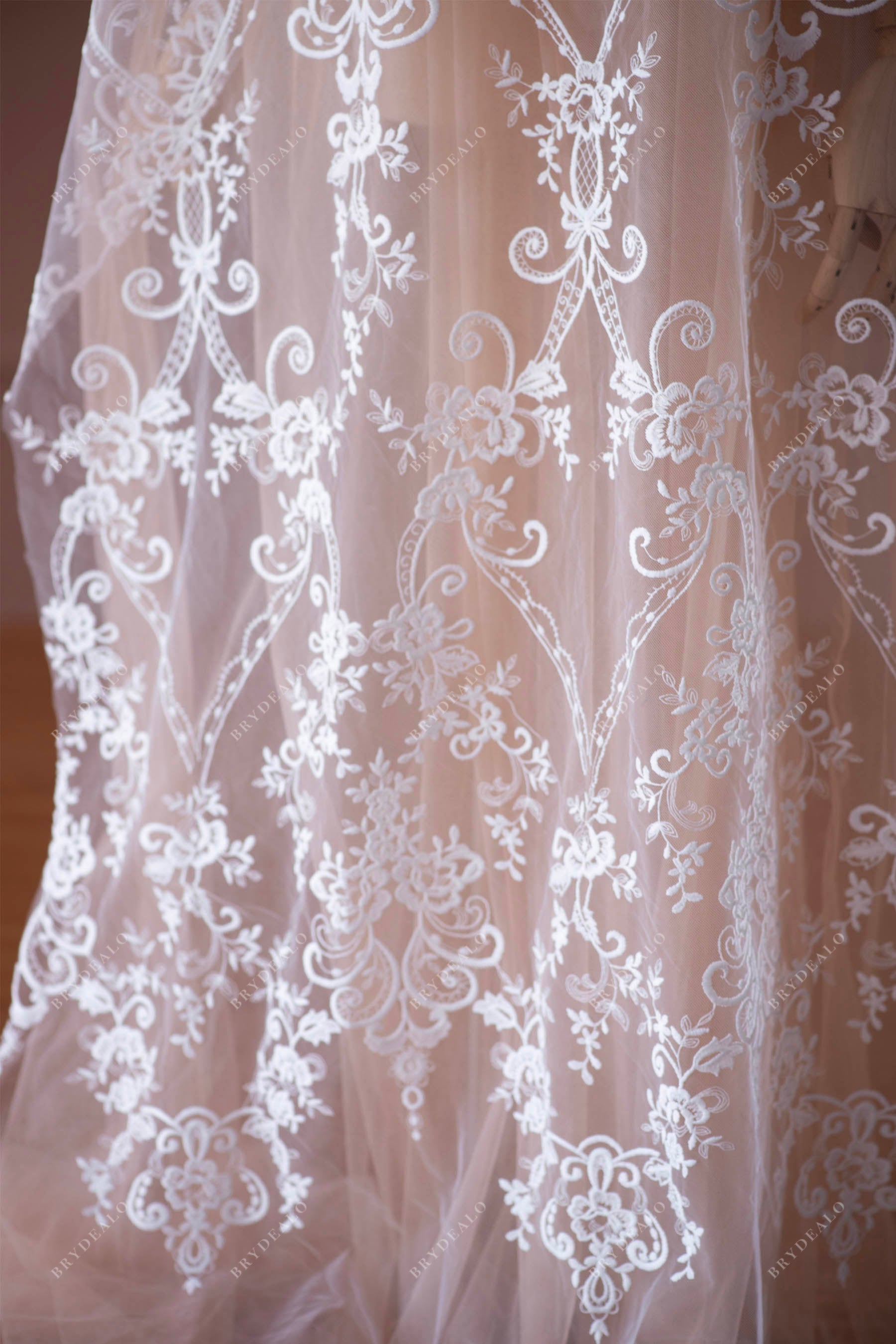 embroidery bridal lace fabric for wholesale
