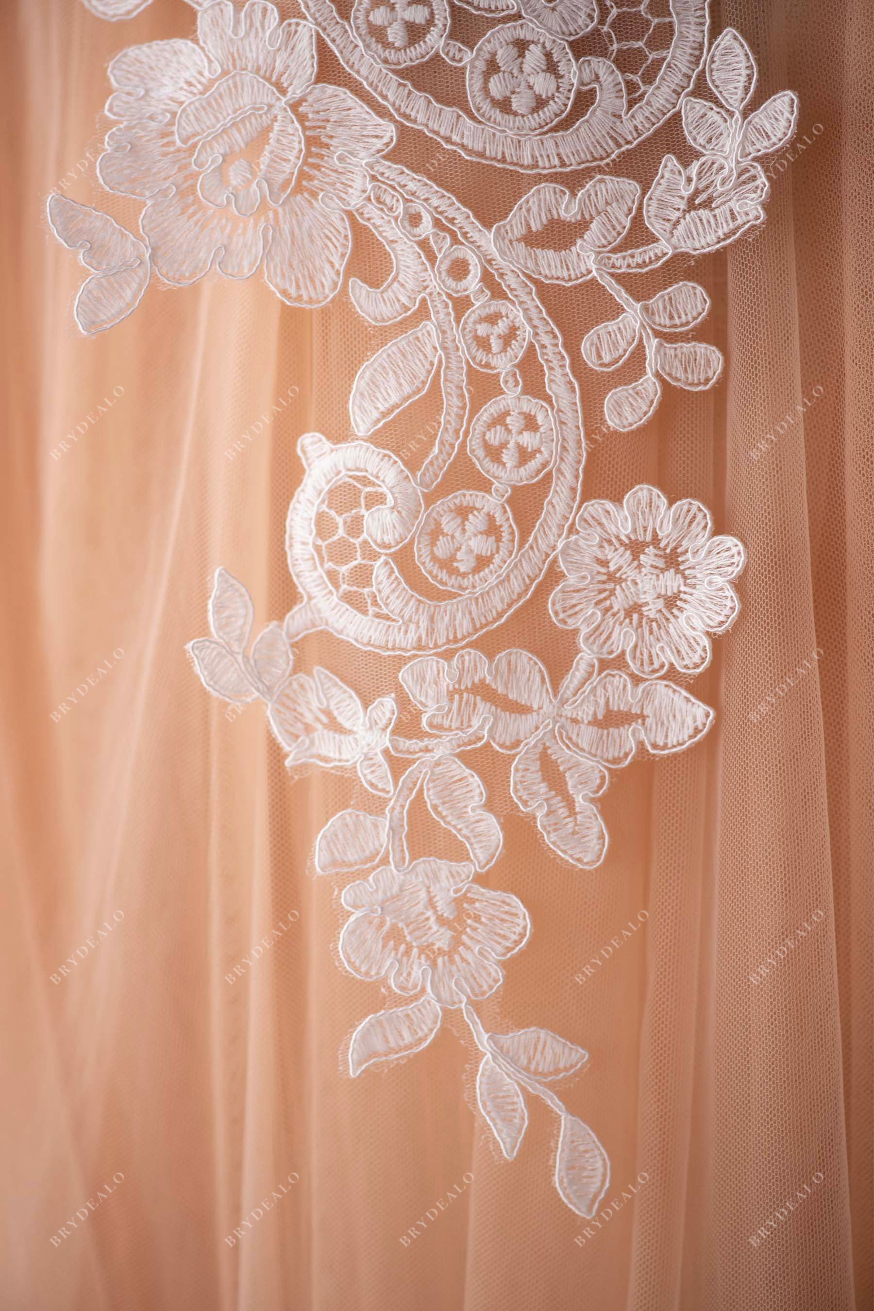 embroidery bridal lace applique for wedding dress