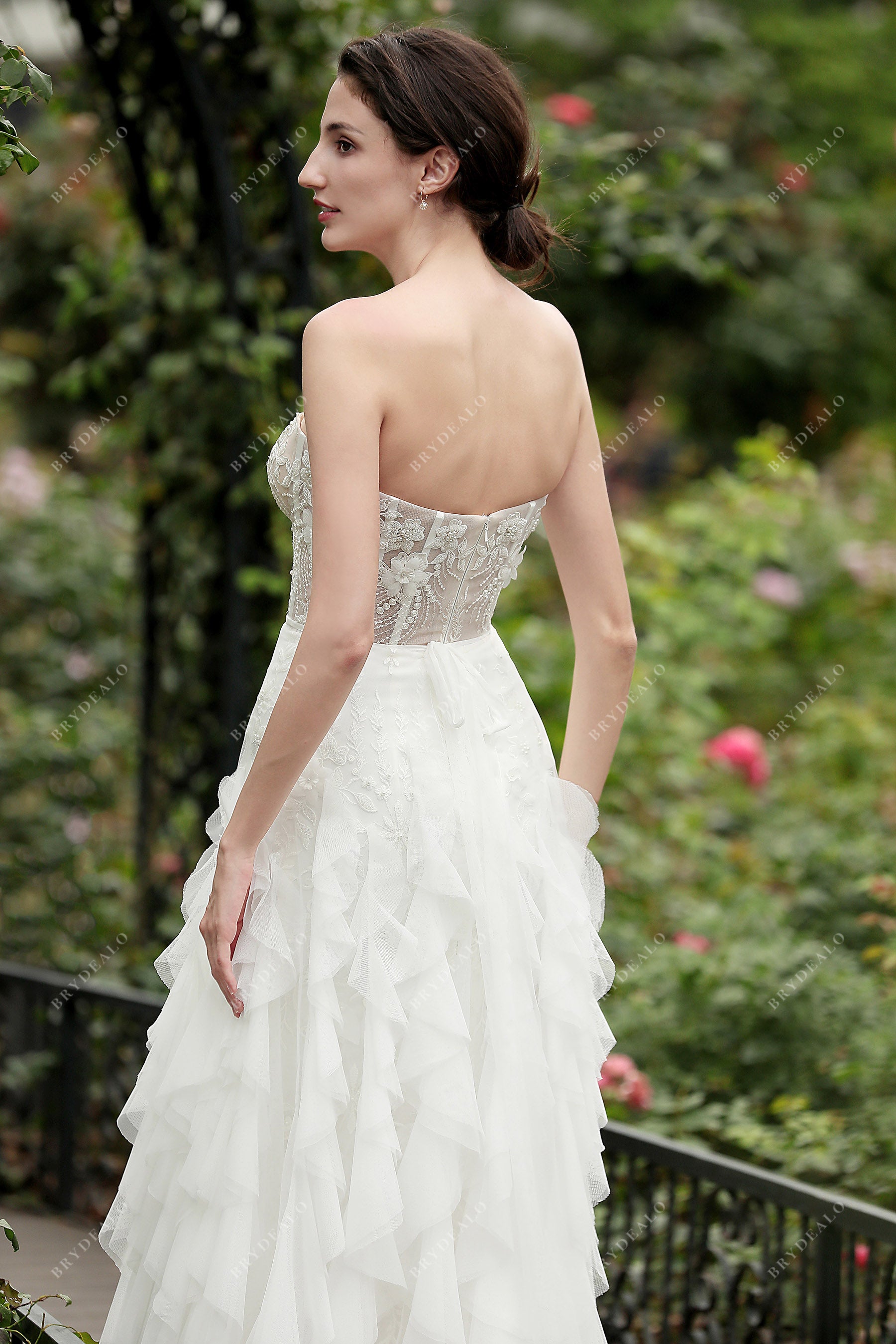 strapless illusion corset wedding dress